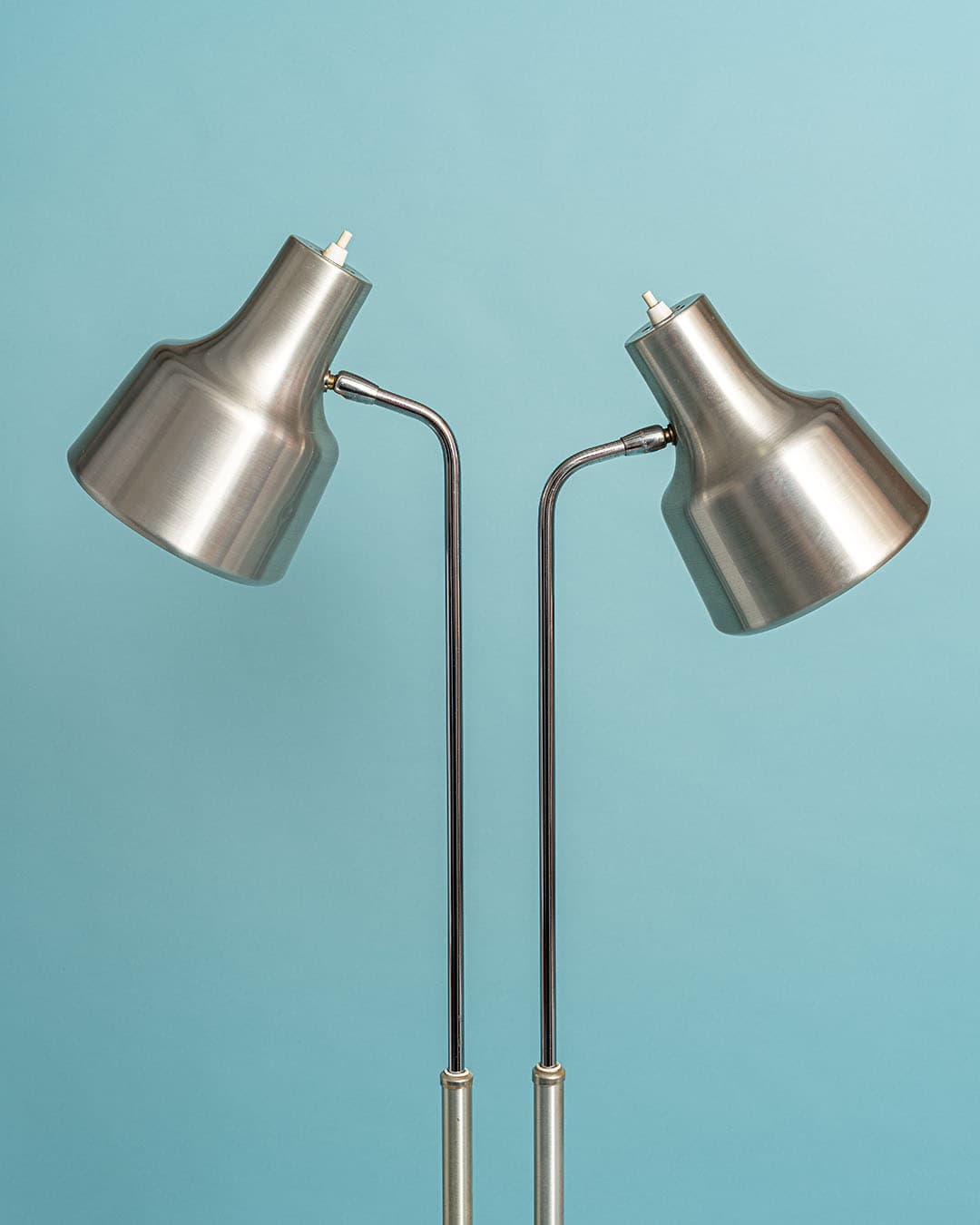 Lampa podłogowa podwójna, brązowy metal, Dania, lata 70. - 174697