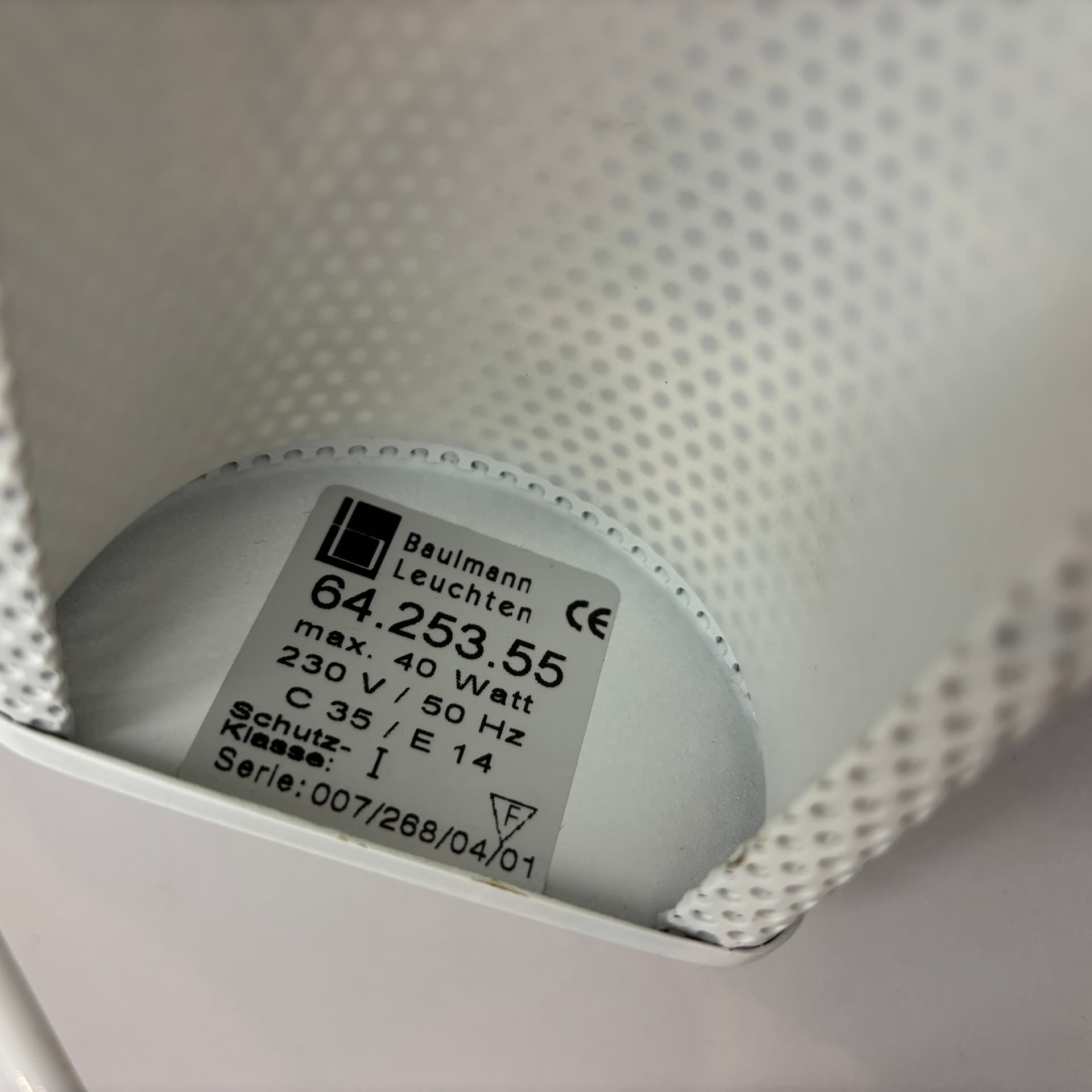 Pair of wall lights, Baulmann Leuchten, white, chrome-plated brass, Germany, 1990s. - 174717