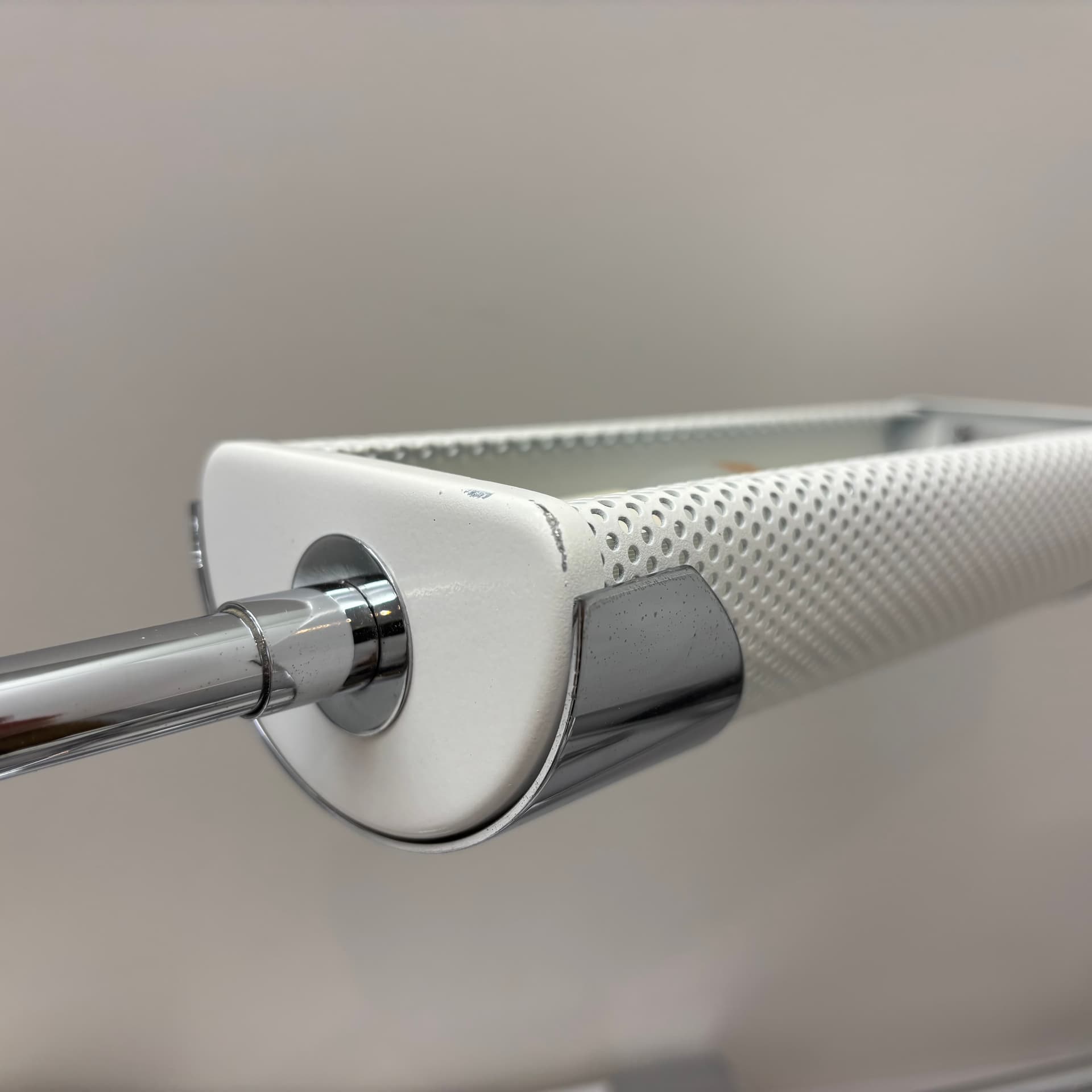 Pair of wall lights, Baulmann Leuchten, white, chrome-plated brass, Germany, 1990s. - 174721