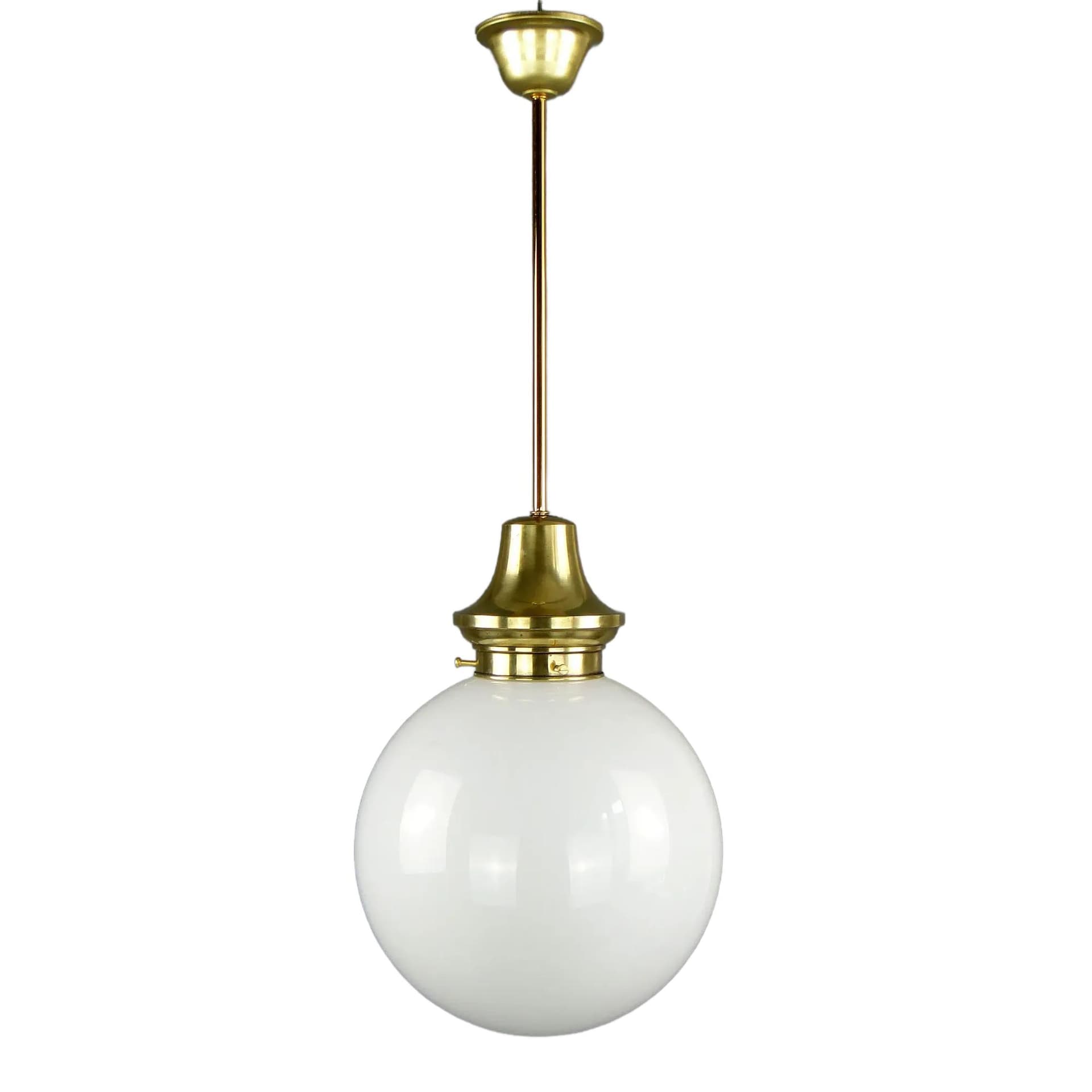 Pendant lamp, white, brass, glass, Austria-Hungary, early 20th c.