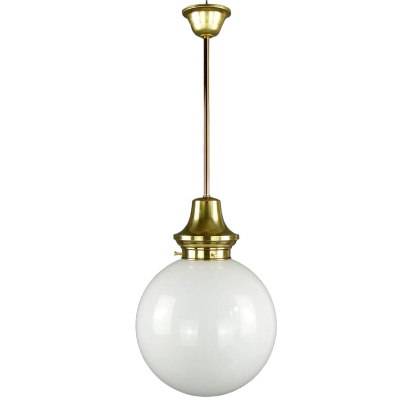 Pendant lamp, white, brass, glass, Austria-Hungary, early 20th c.
