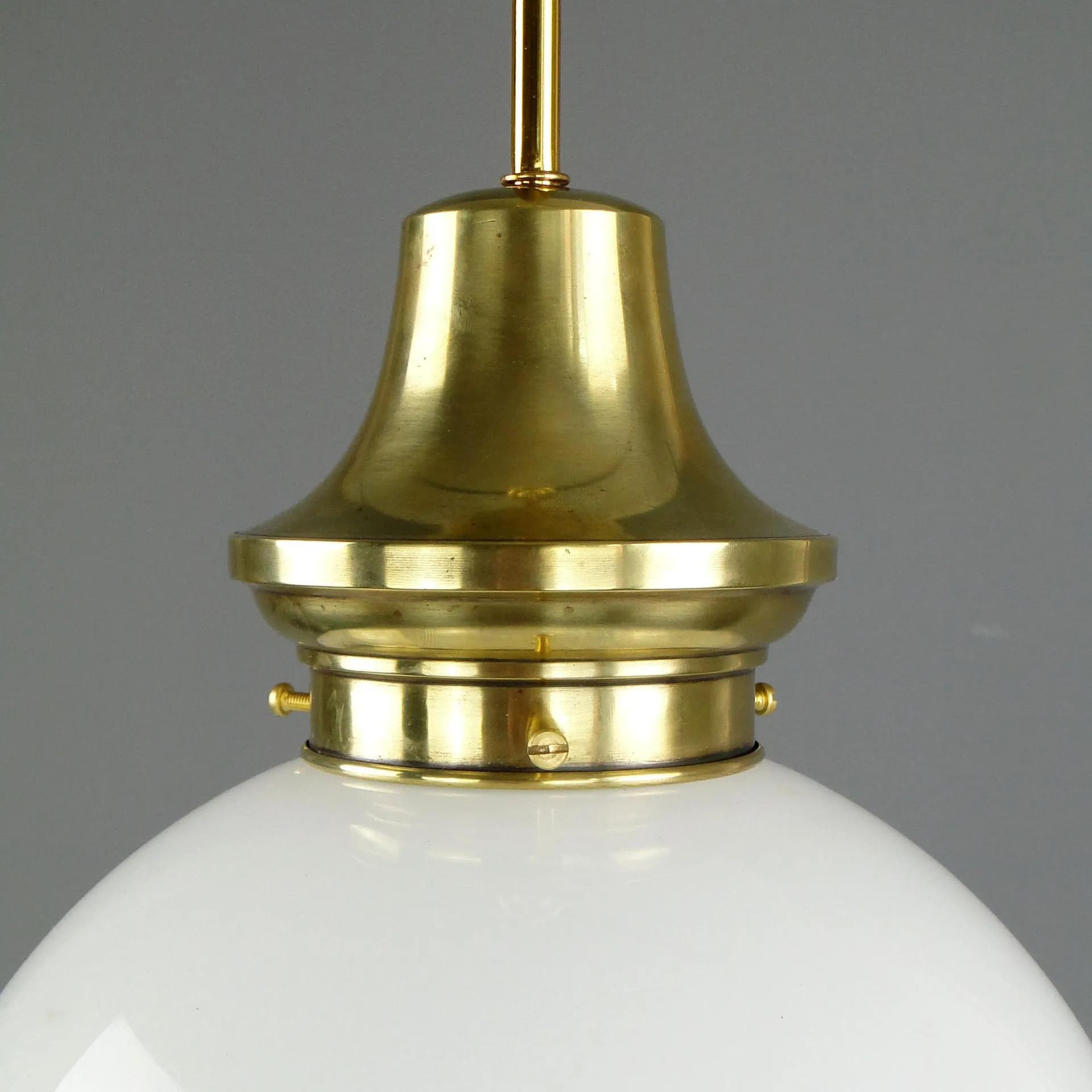 Pendant lamp, white, brass, glass, Austria-Hungary, early 20th c. - 11609
