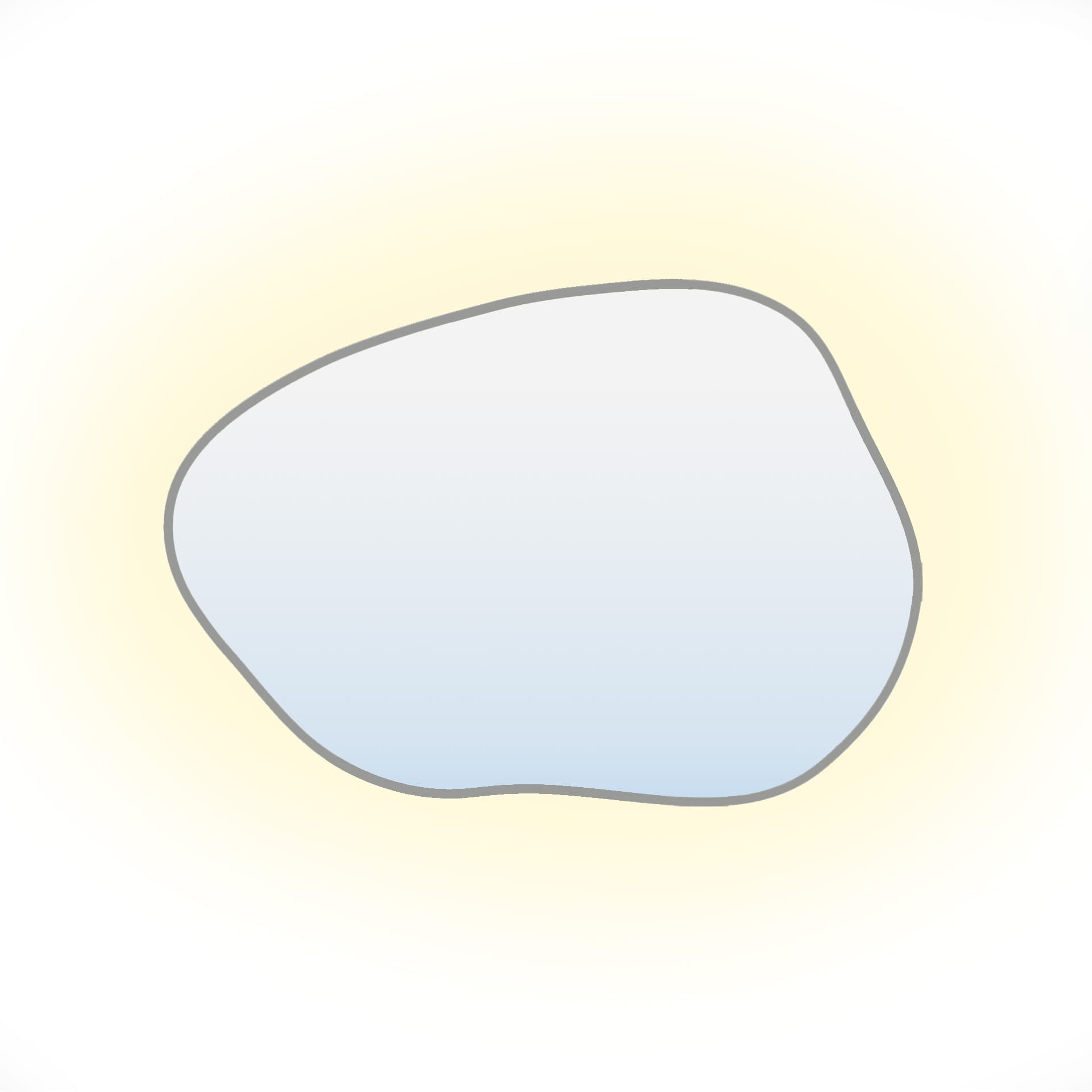 Irregular Mirror Tiny Border Stain I 50x36 cm, silver, warm light, Baltica