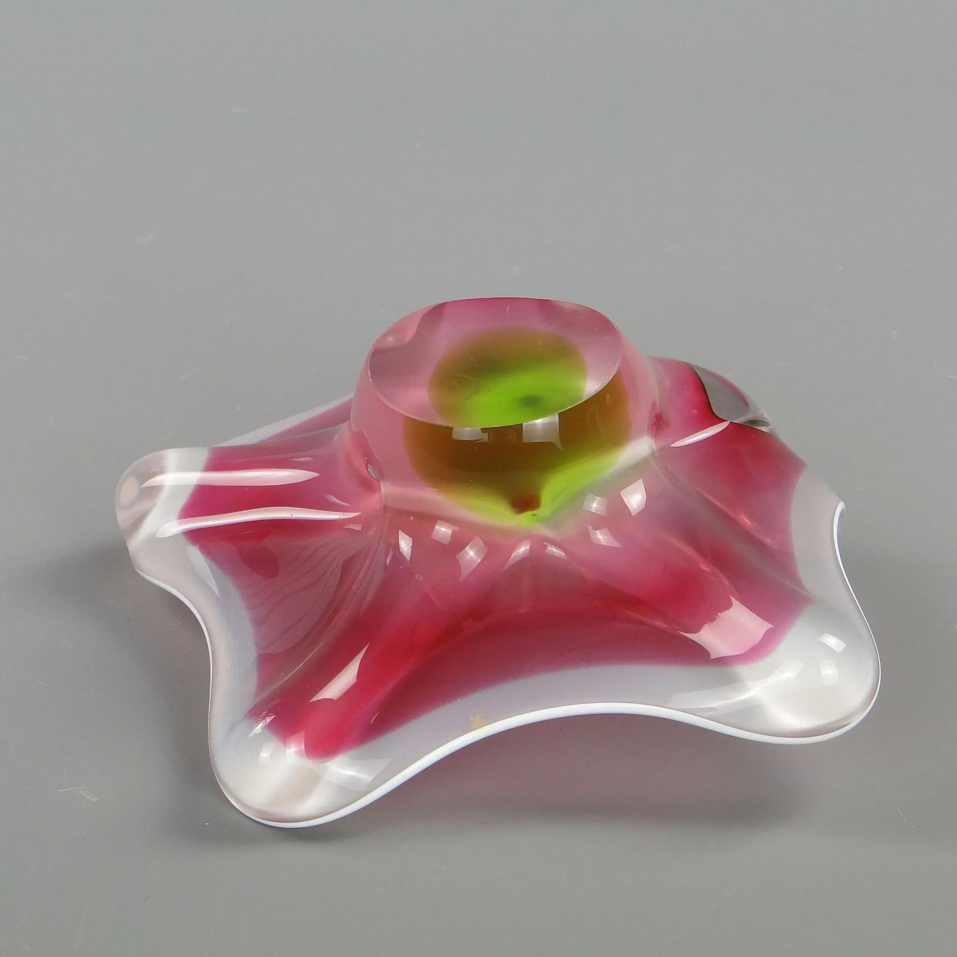 Flower Bowl, multicolour glass, by J. Hospodka, Czech Republic, 1960s. - 11690