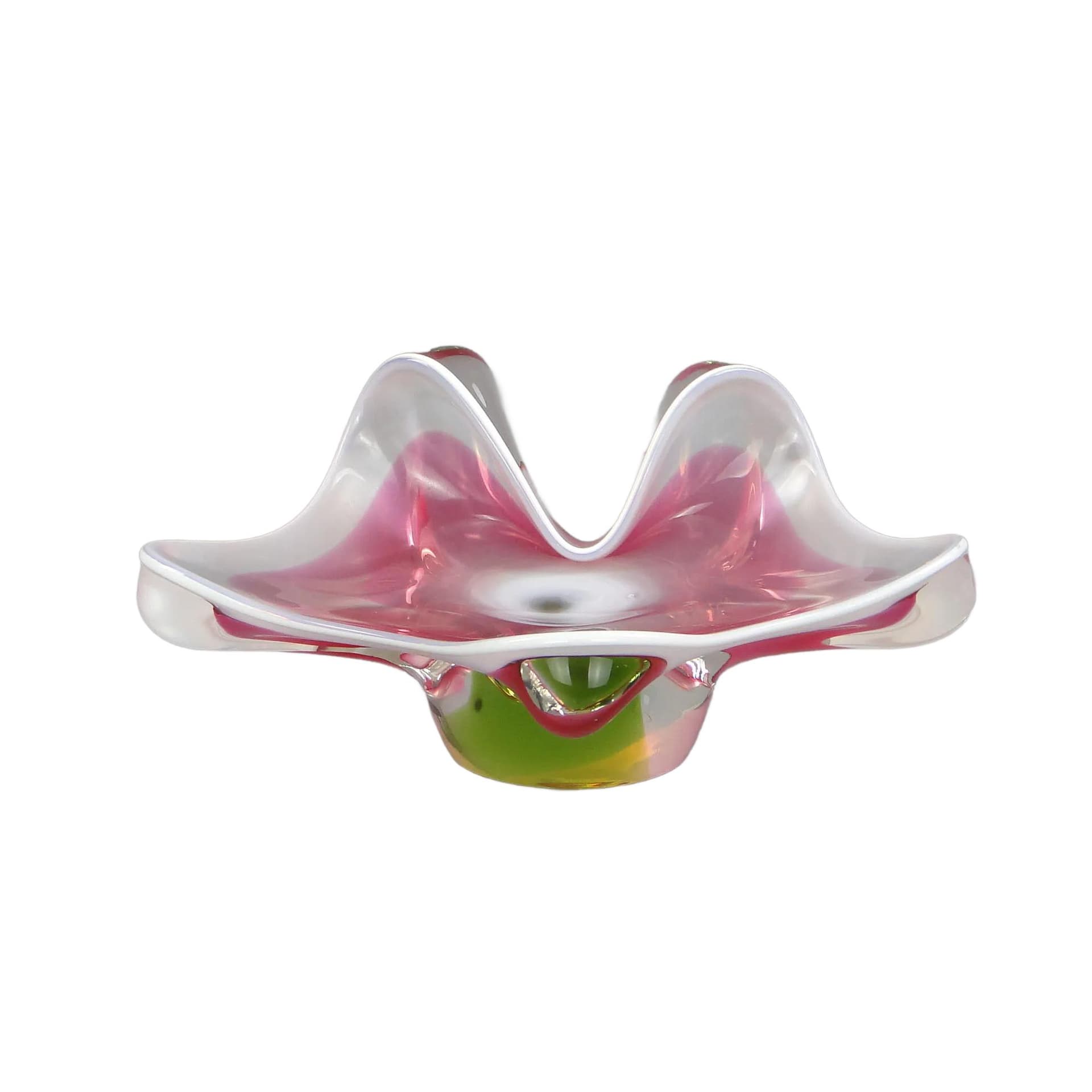 Flower Bowl, multicolour glass, by J. Hospodka, Czech Republic, 1960s.