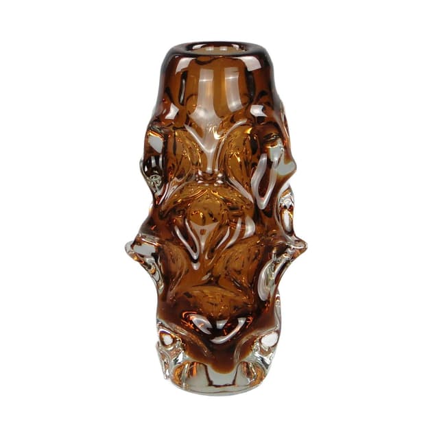 Wazon, szkło brązowy ciemny, proj. J. Beranek, Czechosłowacja, lata 60. - WYMIARY