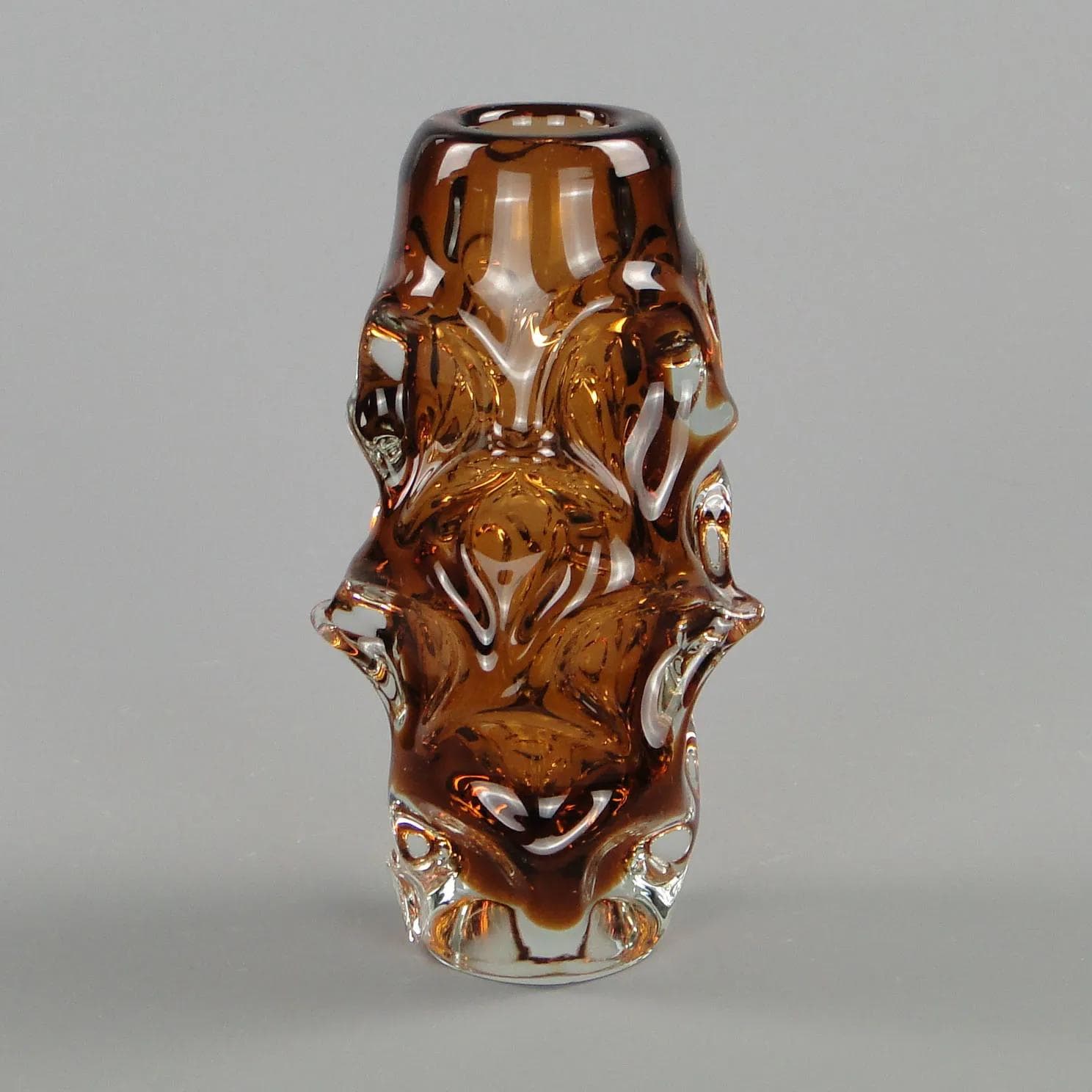 Wazon, szkło brązowy ciemny, proj. J. Beranek, Czechosłowacja, lata 60. - 11666