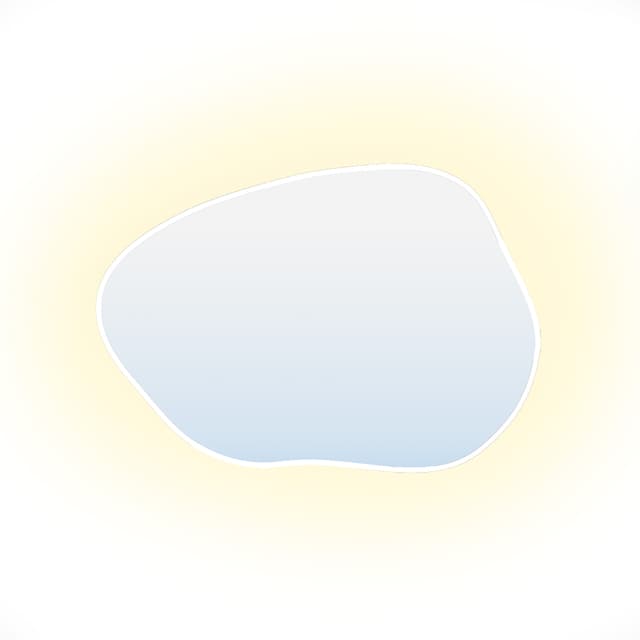 Irregular mirror Tiny Border Stain I 100x72 cm, white, neutral light, Baltica - DIMENSION