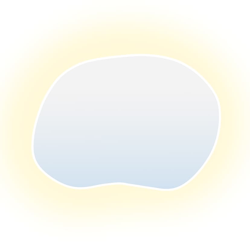 Irregular Mirror Tiny Border Stain II 50x36 cm, white, warm light, Baltica