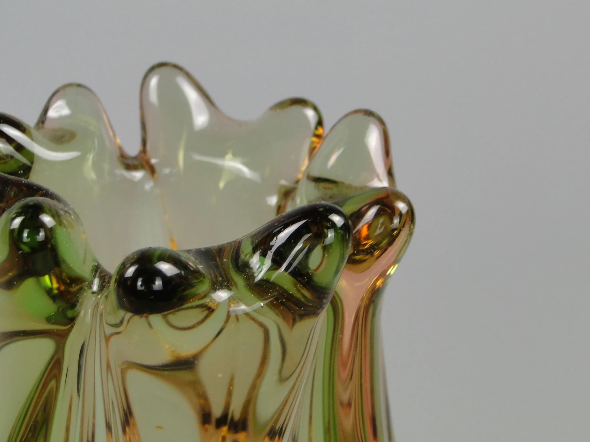 Vase, multicolor glass, by J. Beranek, Skrdlovice, Czechoslovakia, 1960s. - 11662