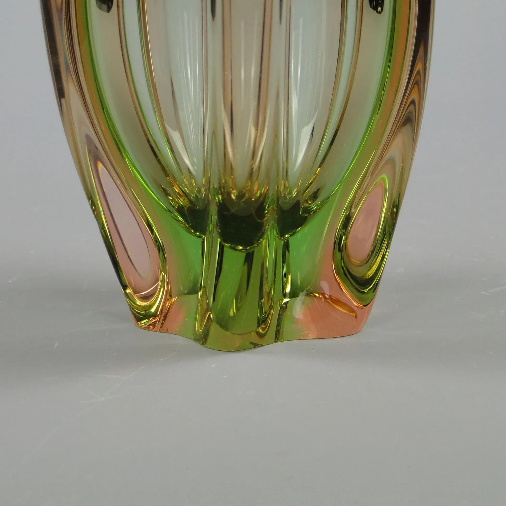 Vase, multicolor glass, by J. Beranek, Skrdlovice, Czechoslovakia, 1960s. - 11660