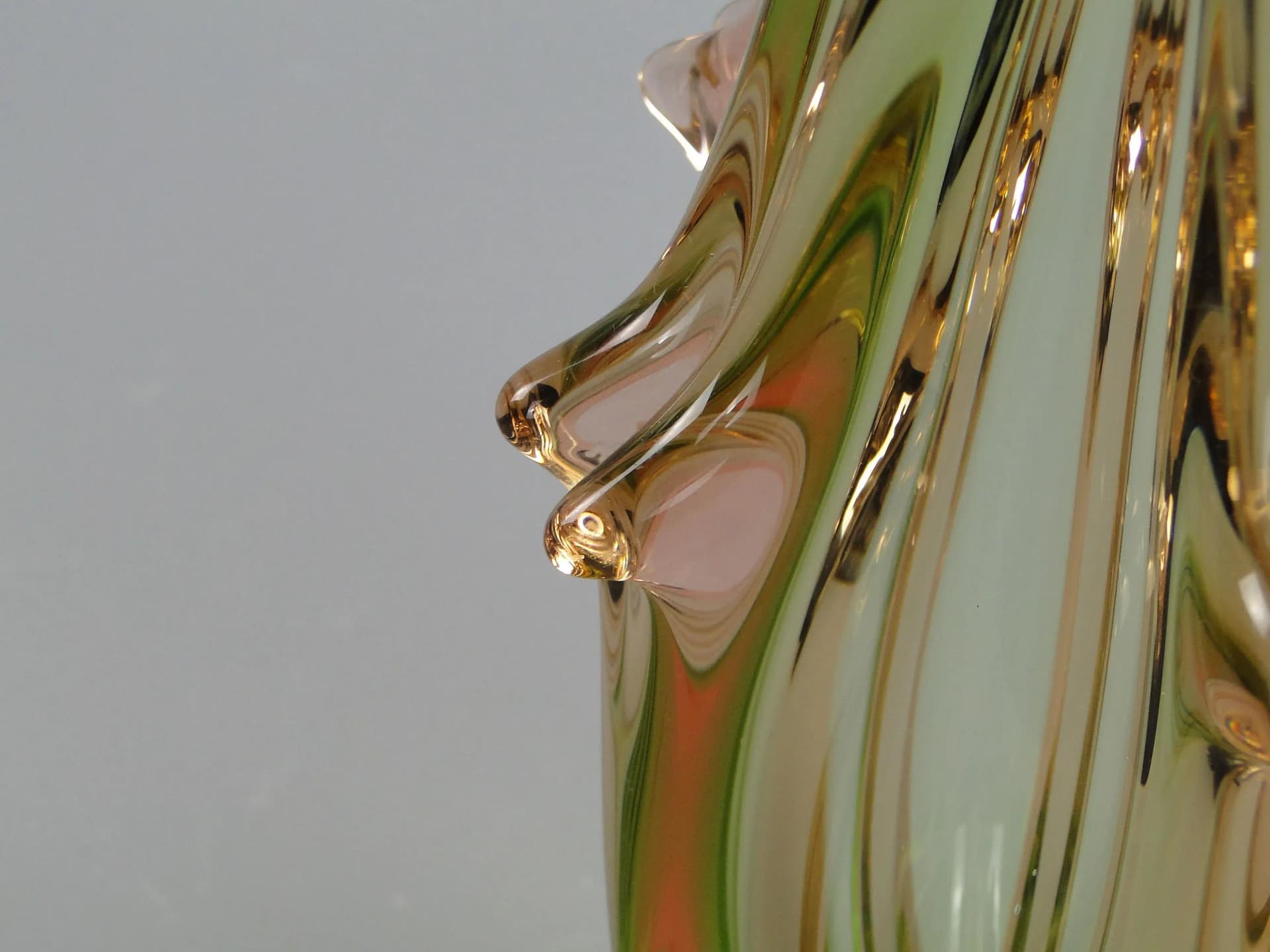 Vase, multicolor glass, by J. Beranek, Skrdlovice, Czechoslovakia, 1960s. - 11661