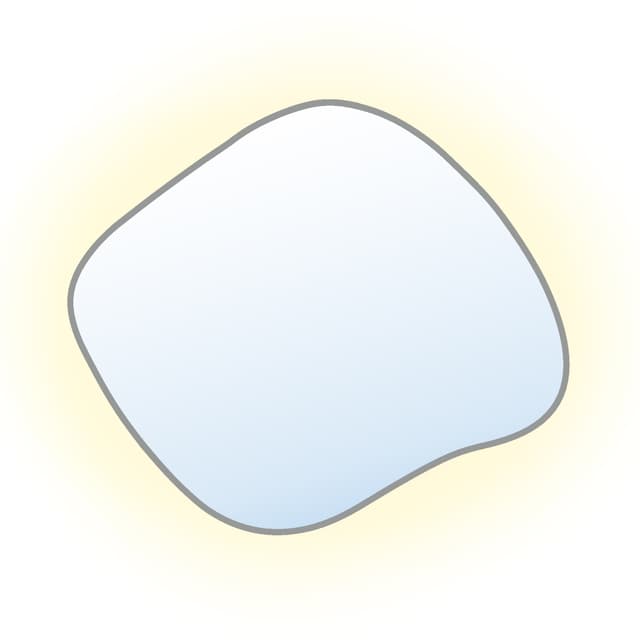 Irregular Mirror Tiny Border Stain III, 50x43 cm, silver, neutral light, Baltica - DIMENSION