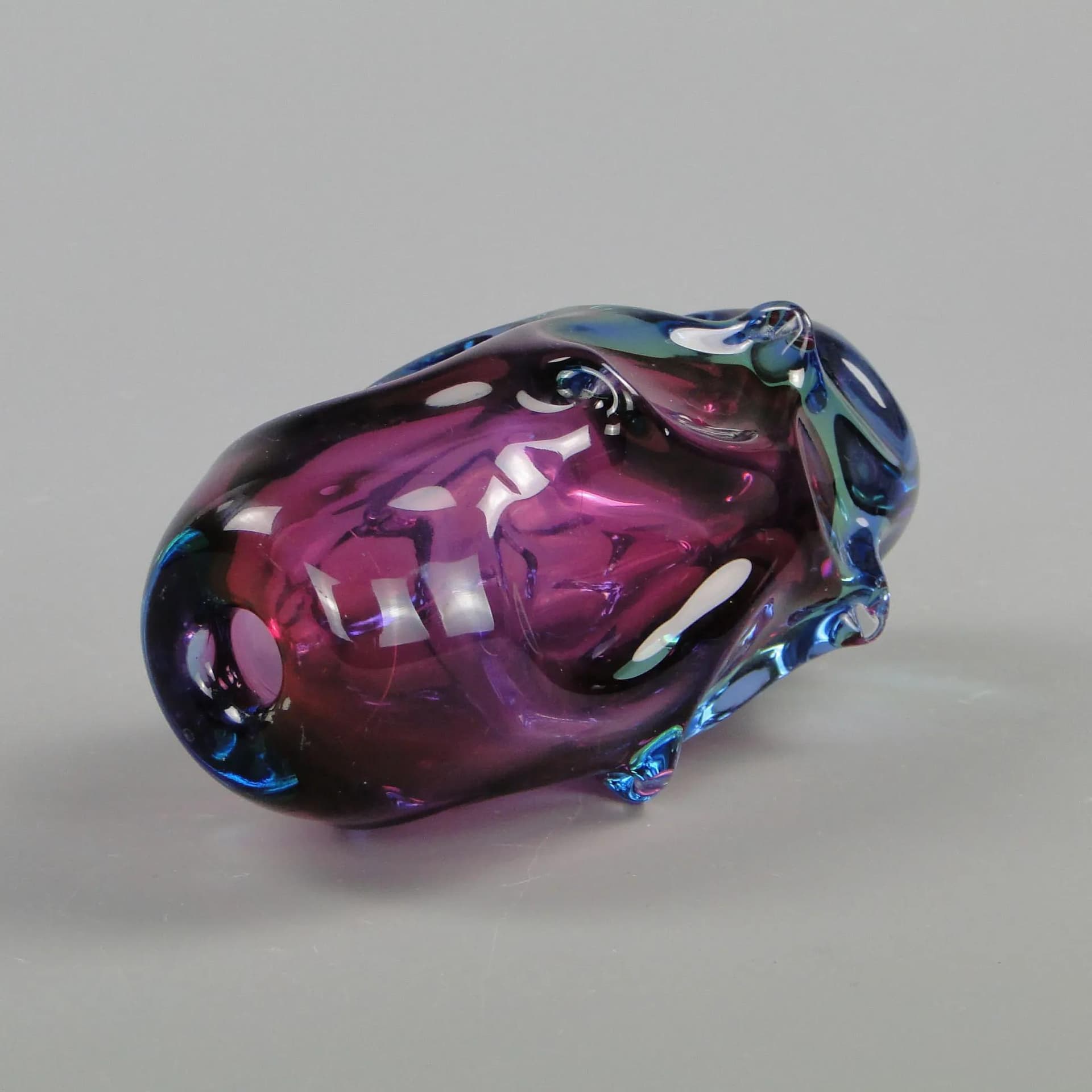 Vase, multicolor glass, by J. Beranek, Skrdlovice, Czechoslovakia, 1960s. - 11762