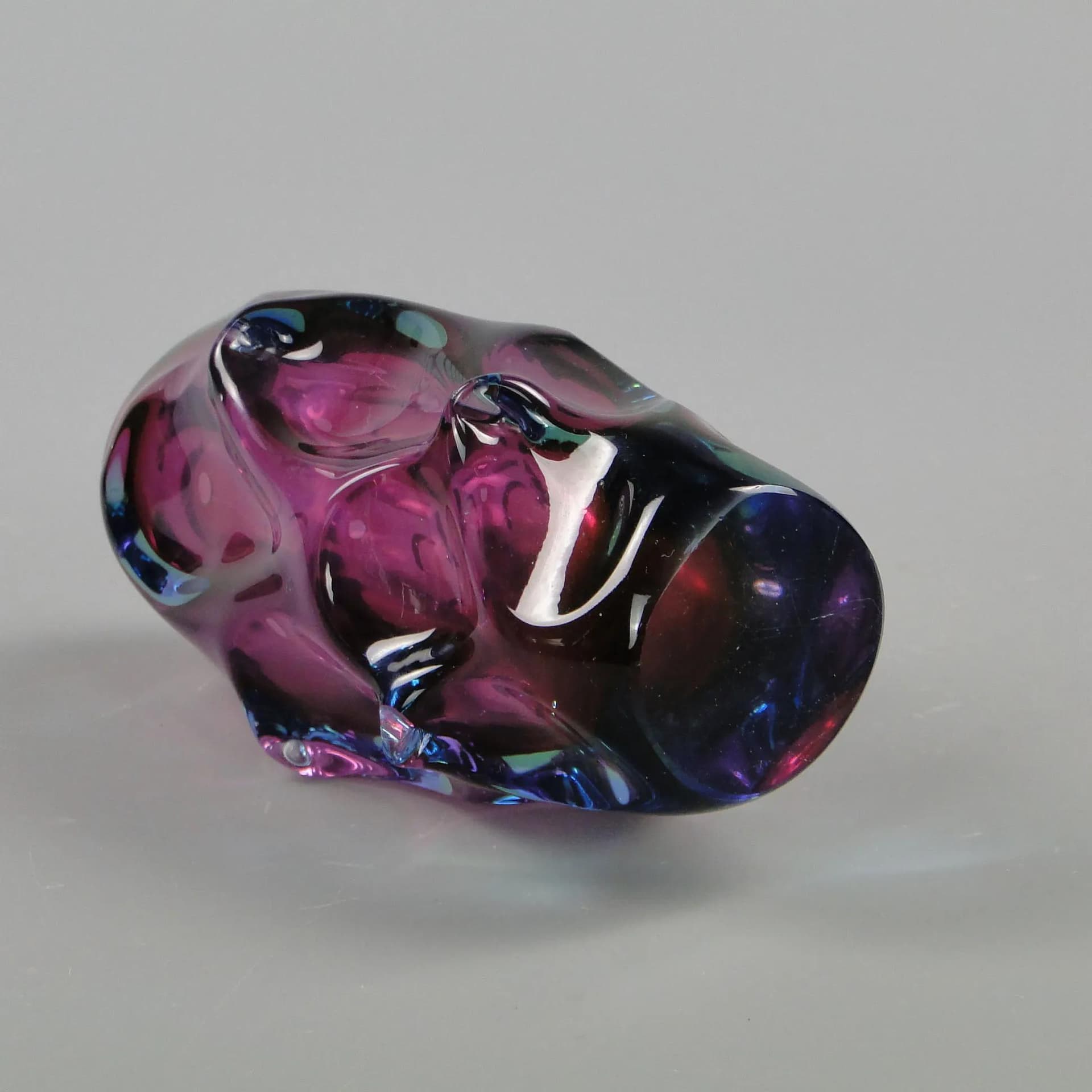 Vase, multicolor glass, by J. Beranek, Skrdlovice, Czechoslovakia, 1960s. - 11763