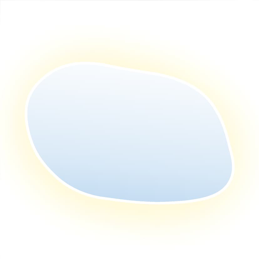 Irregular mirror Tiny Border Stain IV 50x36 cm, white, warm light, Baltica