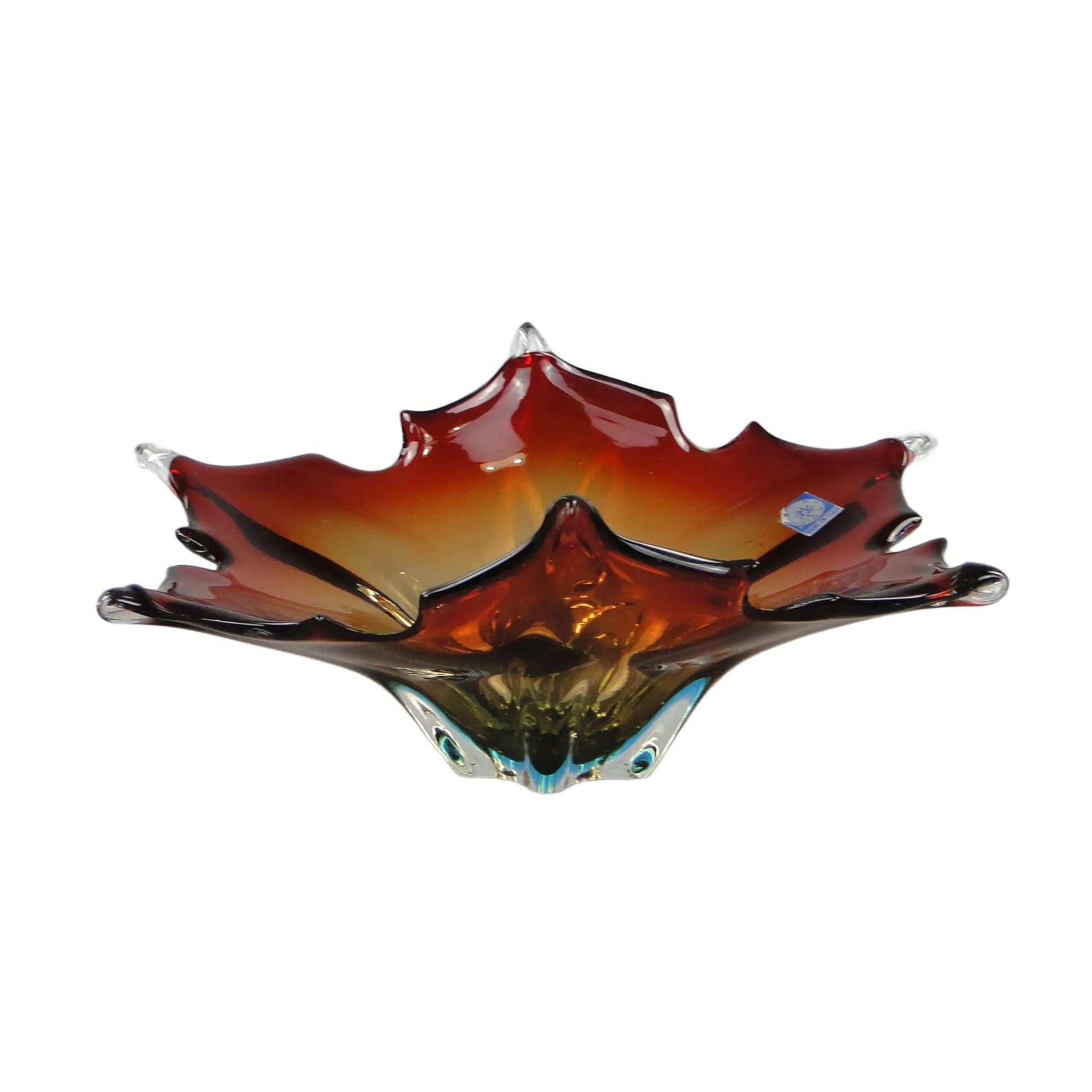 Bowl Mandruzatto, multicolor crystal, Murano, Italy, 1950s