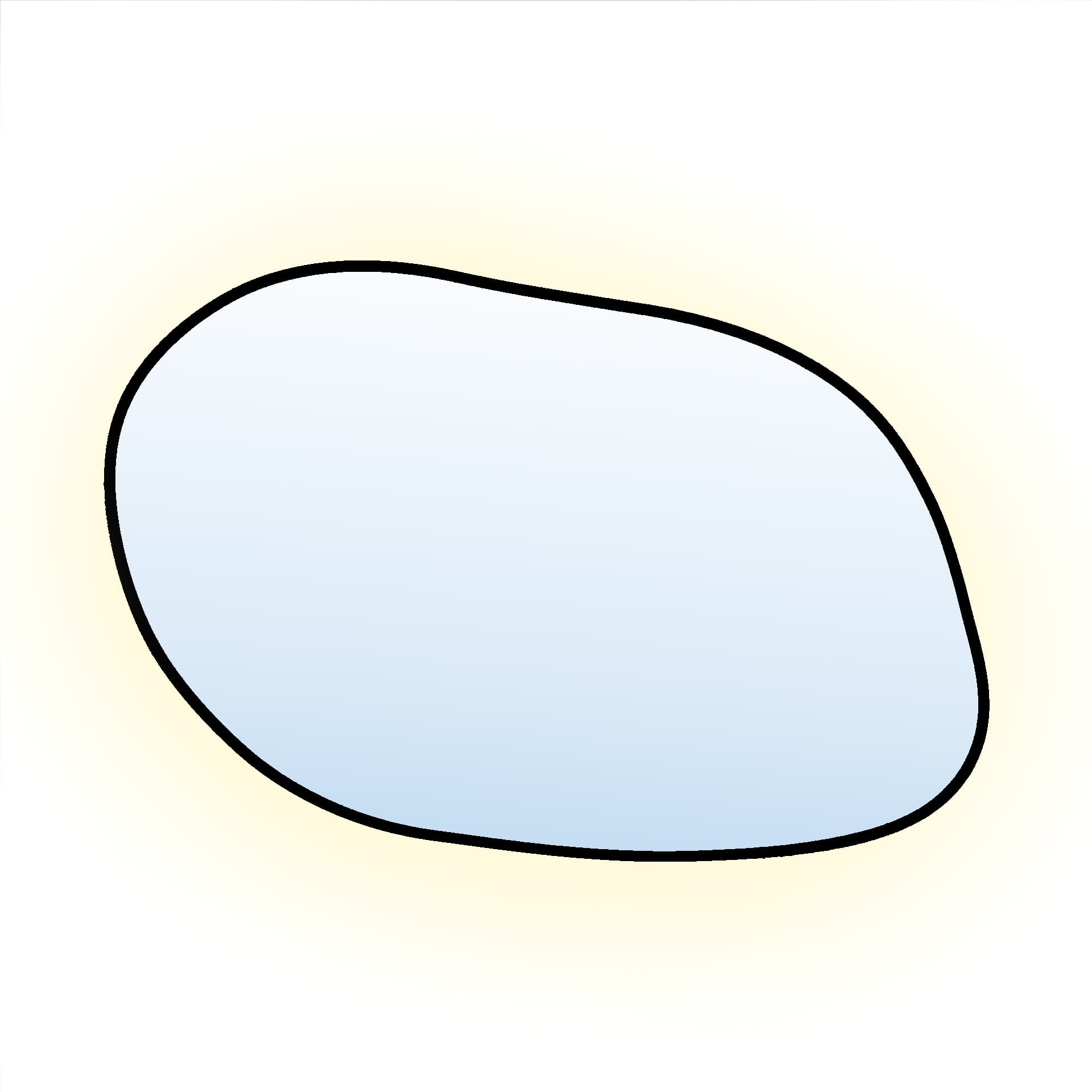 Irregular mirror Tiny Border Stain IV 60x43 cm, black, warm light, Baltica