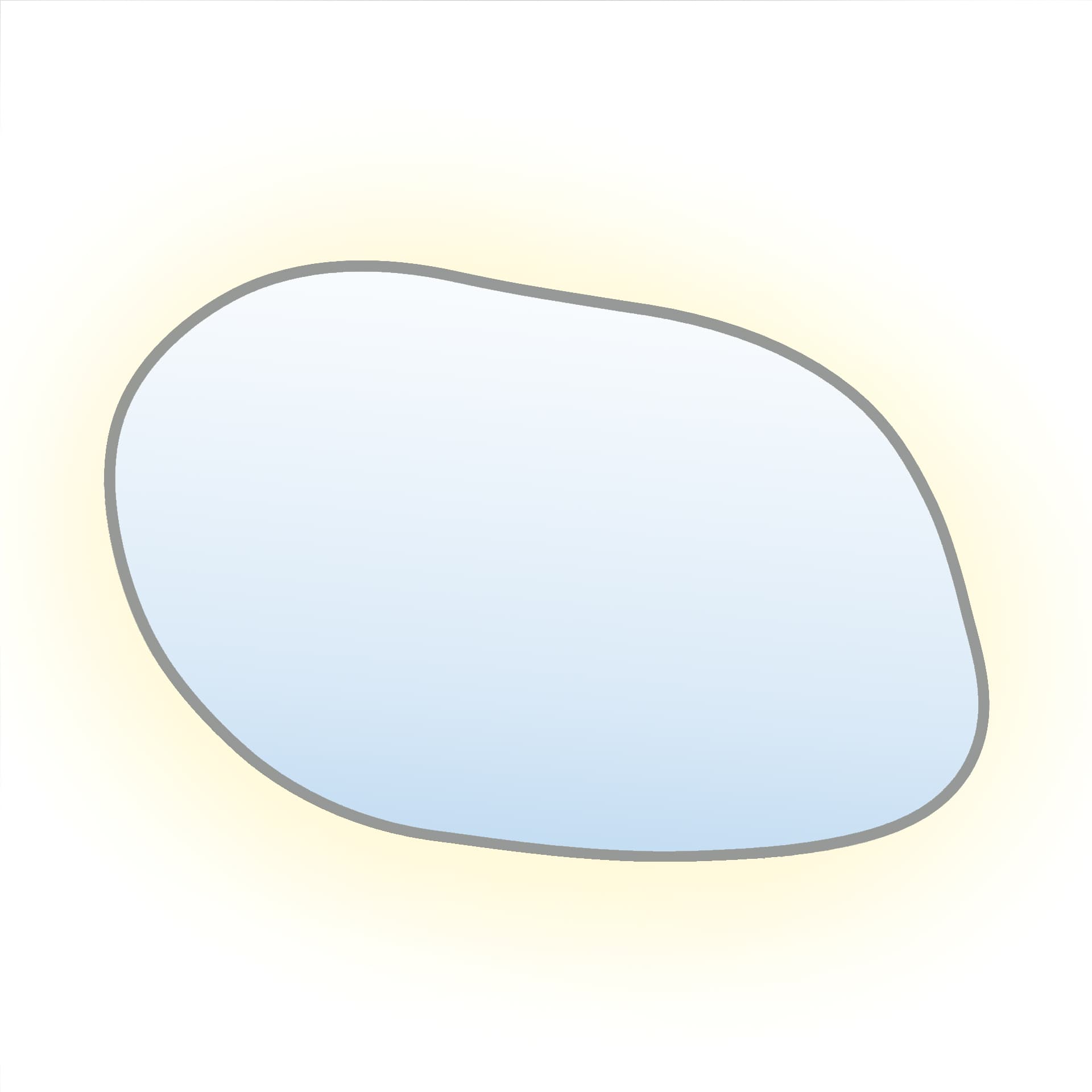 Irregular mirror Tiny Border Stain IV 80x57 cm, silver, neutral light, Baltica