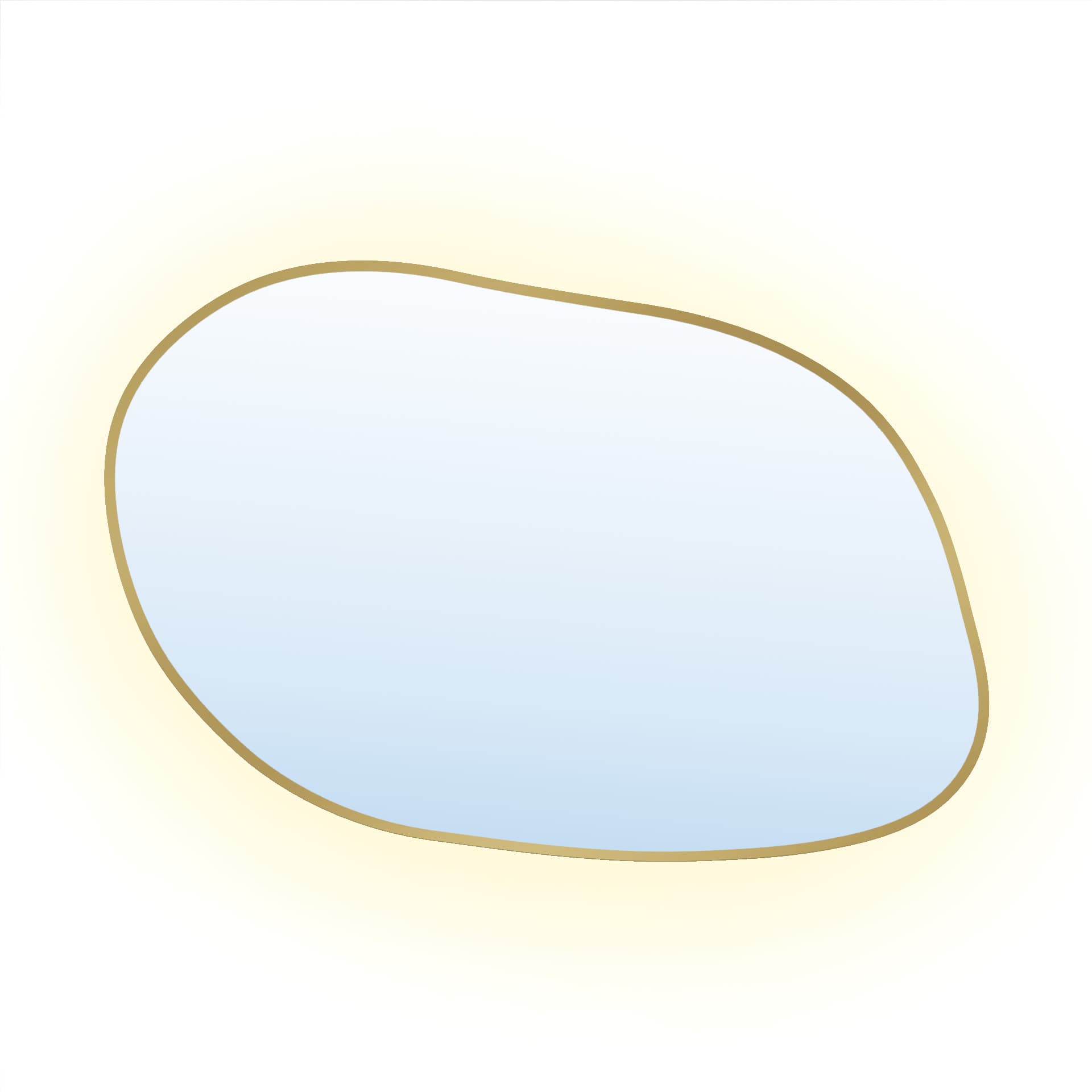 Irregular mirror Tiny Border Stain IV, 90x64 cm, golden, neutral light, Baltica