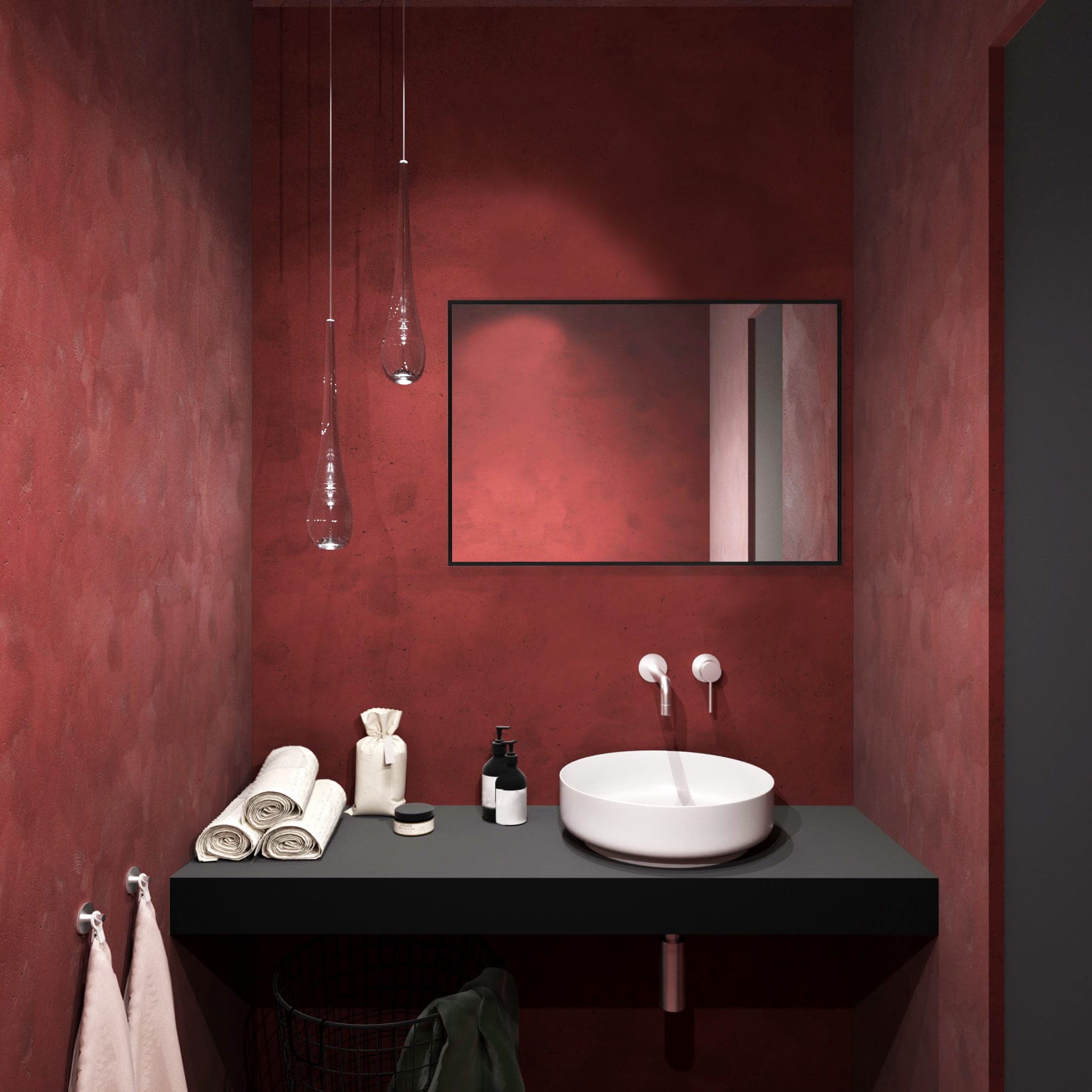 Rectangular mirror Tiny Border Straight 90x60 cm, black, Baltica - 174767