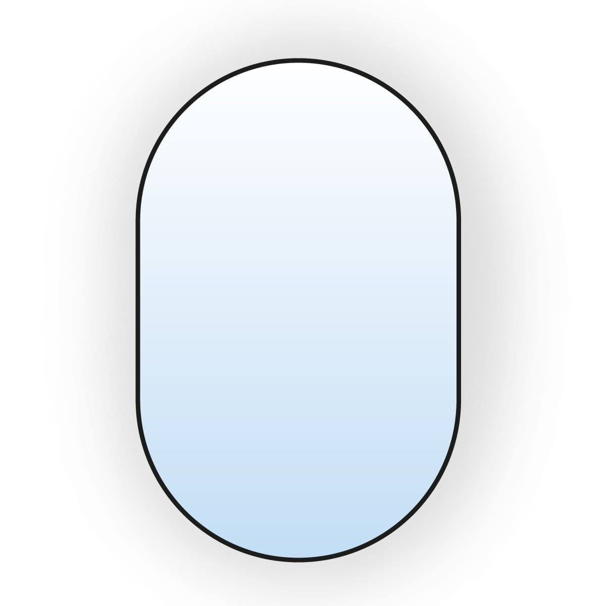 Oval mirror Tiny Border Pastille 60x40 cm, black, Baltica