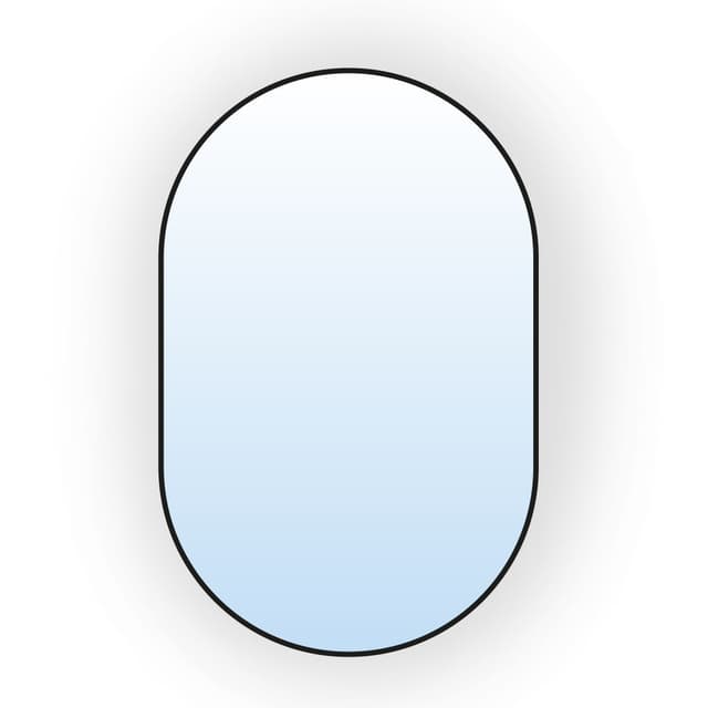 Oval mirror Tiny Border Pastille 60x40 cm, black, Baltica - DIMENSION