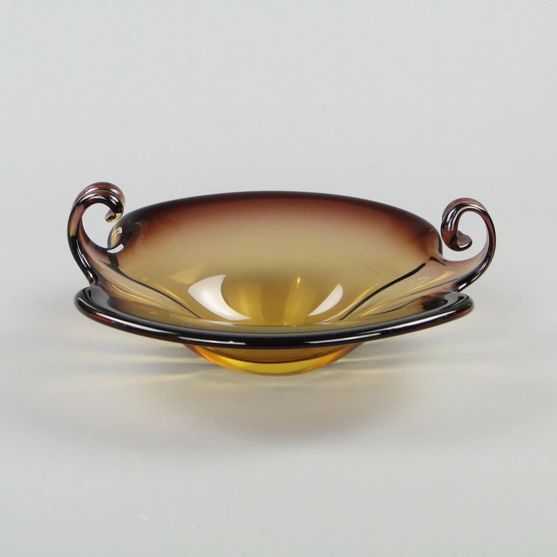 Bowl, Murano, golden crystal, by F. Poli, Italy, 1950s - 11824