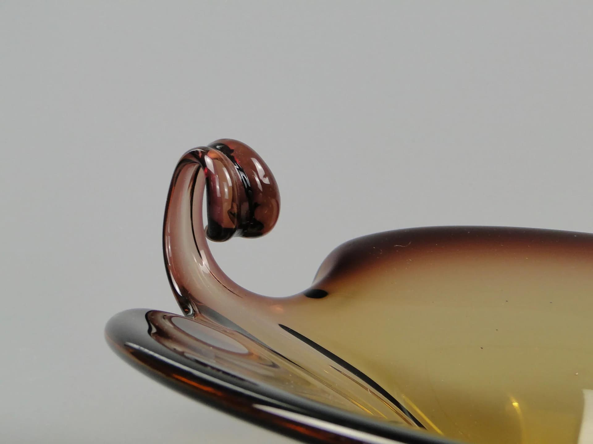 Bowl, Murano, golden crystal, by F. Poli, Italy, 1950s - 11827