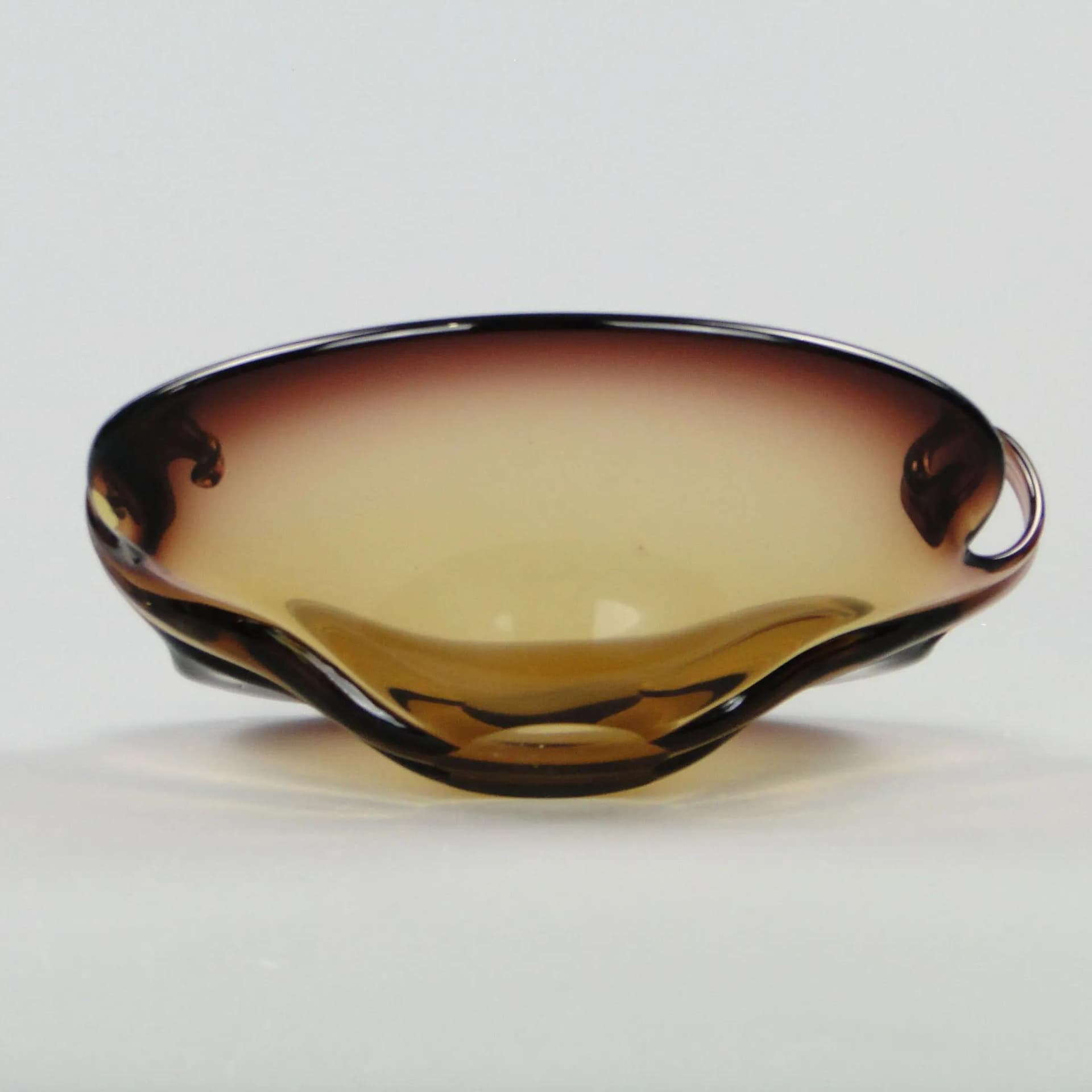 Bowl, Murano, golden crystal, by F. Poli, Italy, 1950s - 11829