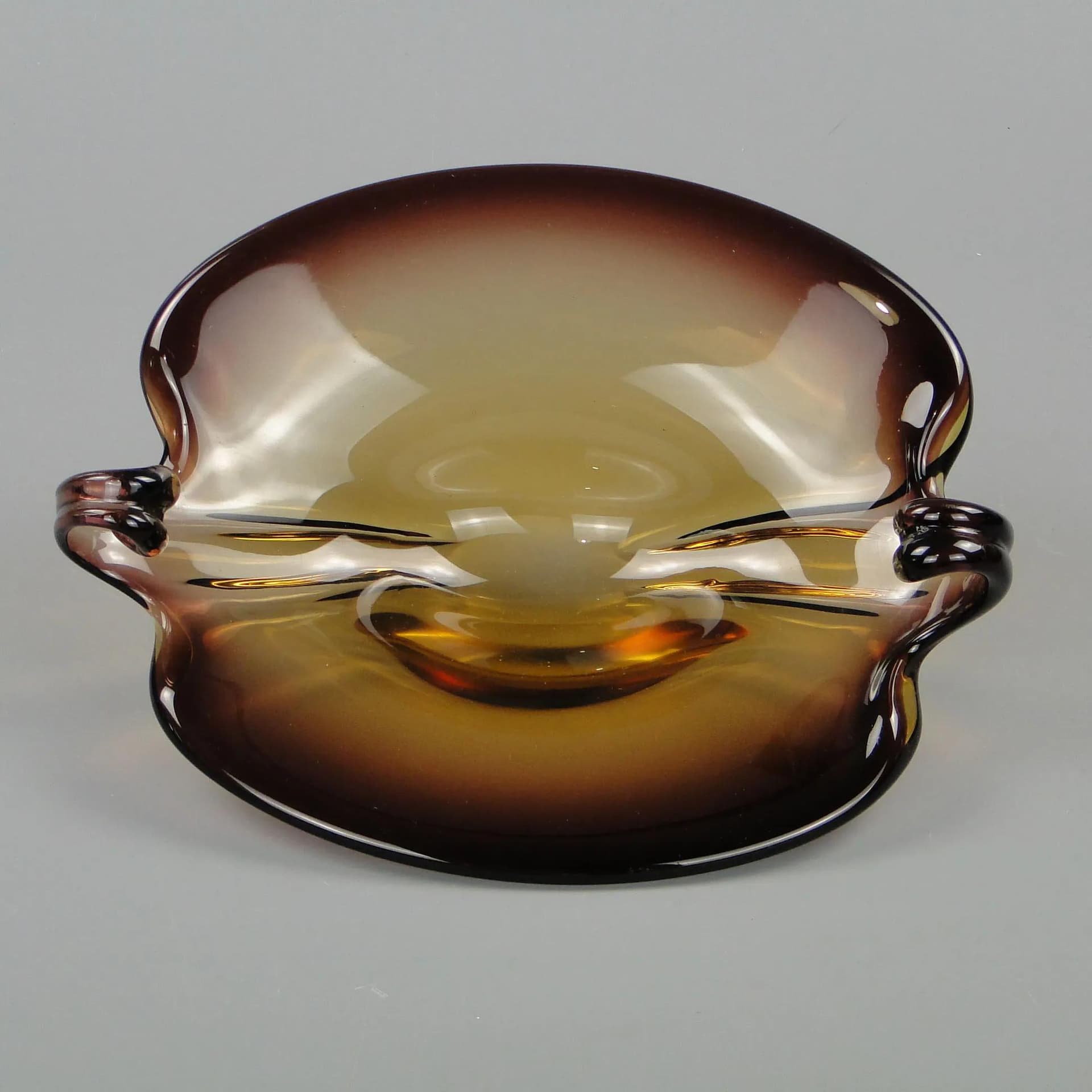 Bowl, Murano, golden crystal, by F. Poli, Italy, 1950s - 11828