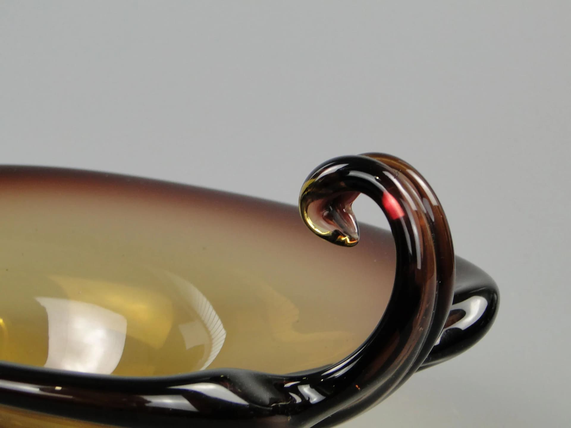 Bowl, Murano, golden crystal, by F. Poli, Italy, 1950s - 11826