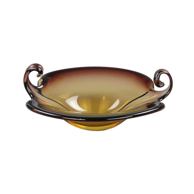 Bowl, Murano, golden crystal, by F. Poli, Italy, 1950s - DIMENSION