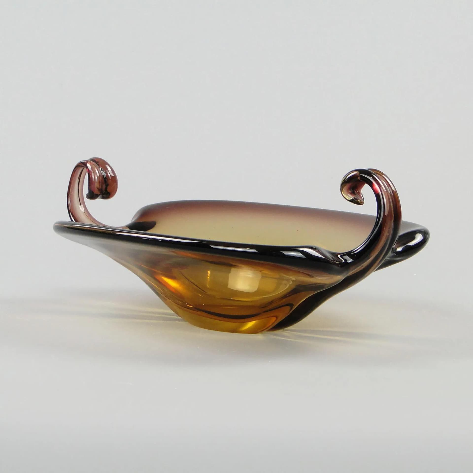 Bowl, Murano, golden crystal, by F. Poli, Italy, 1950s - 11825