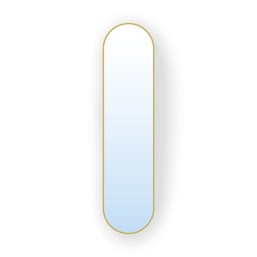 Oval mirror Tiny Border Pastille 120x60 cm, gold, Baltica