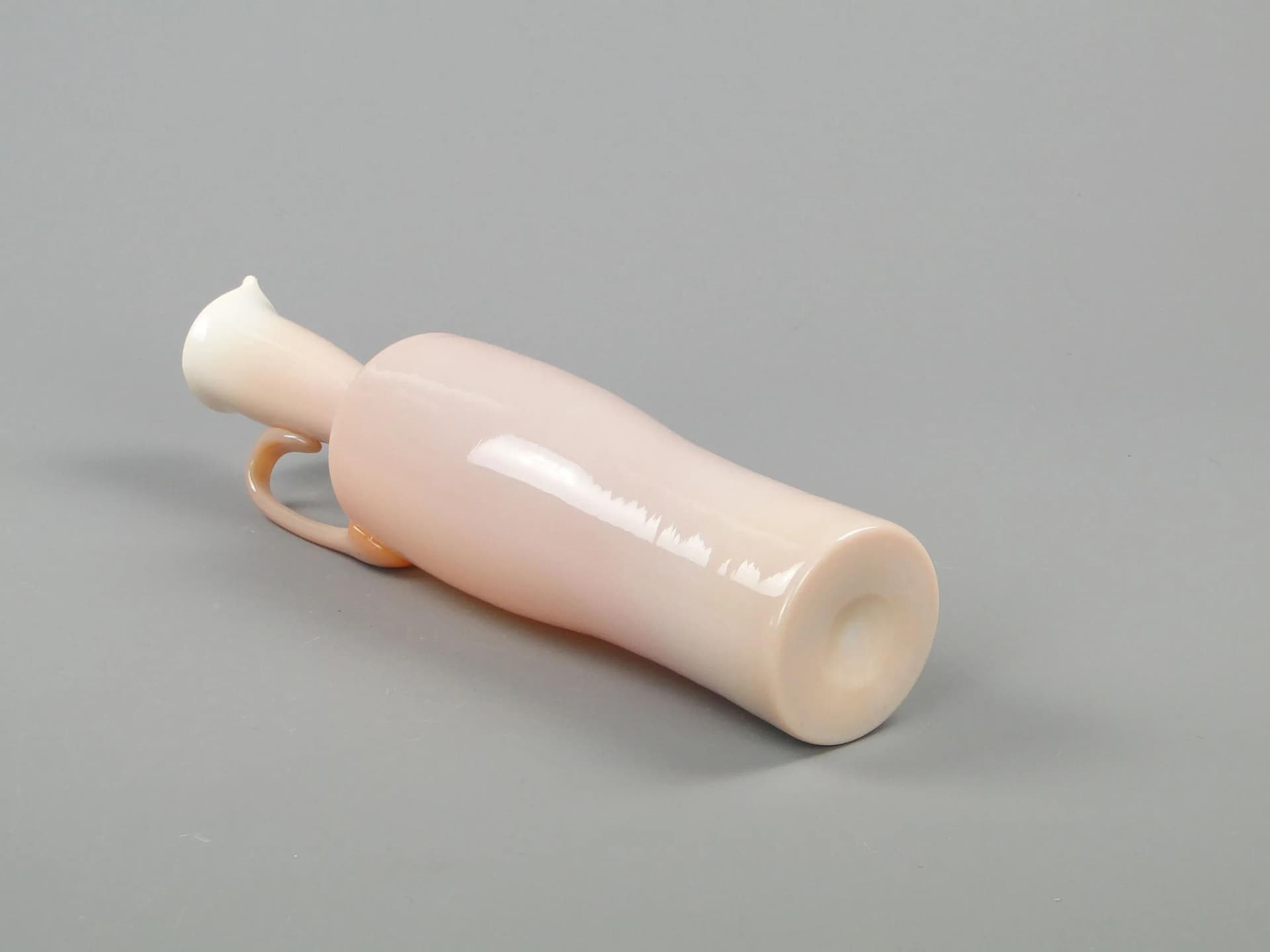 Pitcher Nude, beige glass, by Z. Horbowy, Poland, 1970s. - 11822