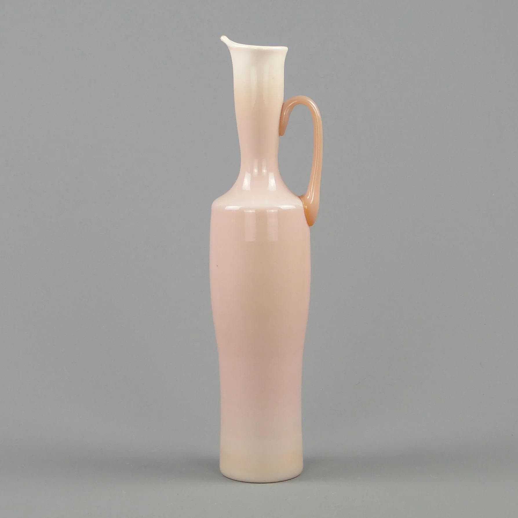 Pitcher Nude, beige glass, by Z. Horbowy, Poland, 1970s. - 11819