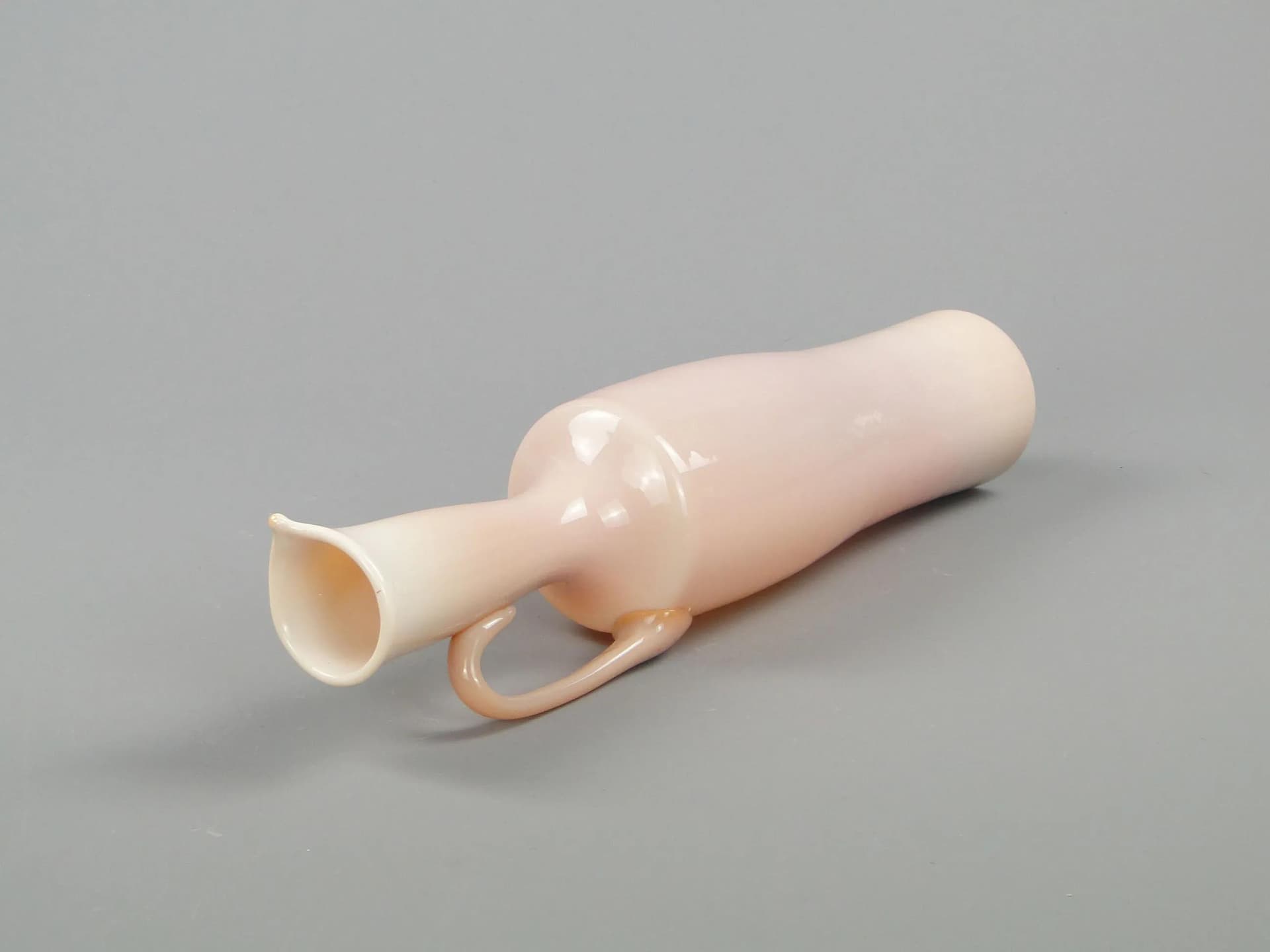Pitcher Nude, beige glass, by Z. Horbowy, Poland, 1970s. - 11821