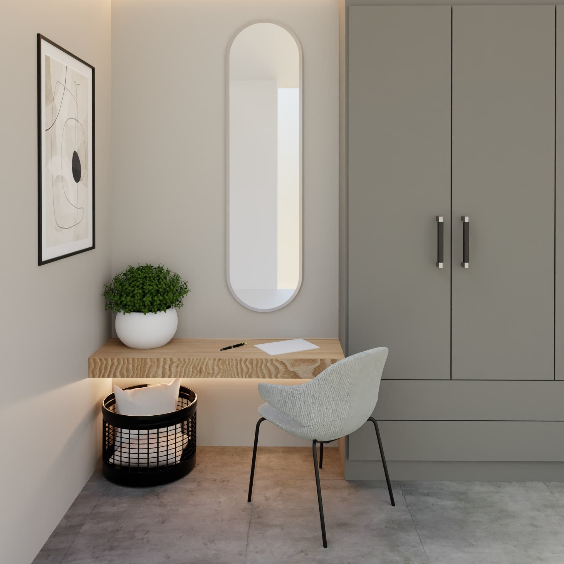 Oval mirror Tiny Border Pastille 140x60 cm, silver, Baltica - 175825