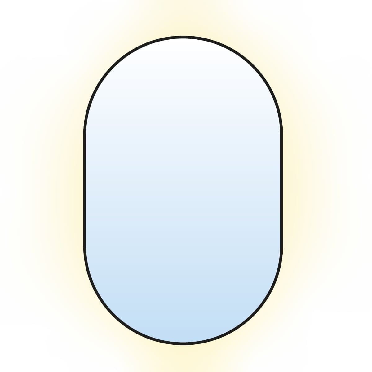 Oval mirror Tiny Border Pastille 60x40 cm, black, neutral light, Baltica