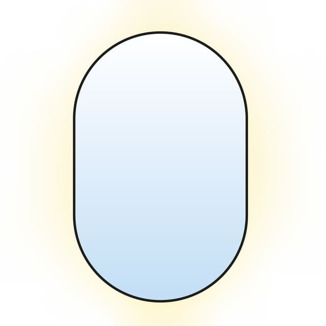 Oval mirror Tiny Border Pastille 60x40 cm, black, neutral light, Baltica - DIMENSION