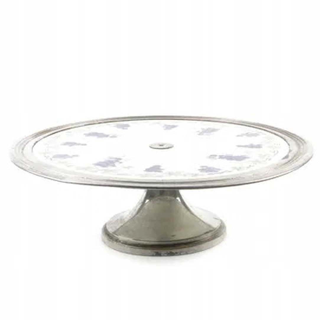 Tortownica secesja, porcelana, mosiądz srebrzony, Austria, początek XX w.