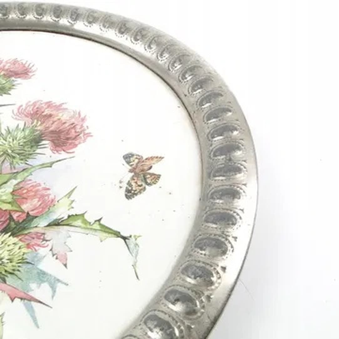 Art Nouveau tray, silver-plated brass, white porcelain, Austria, early 20th c. - 175204