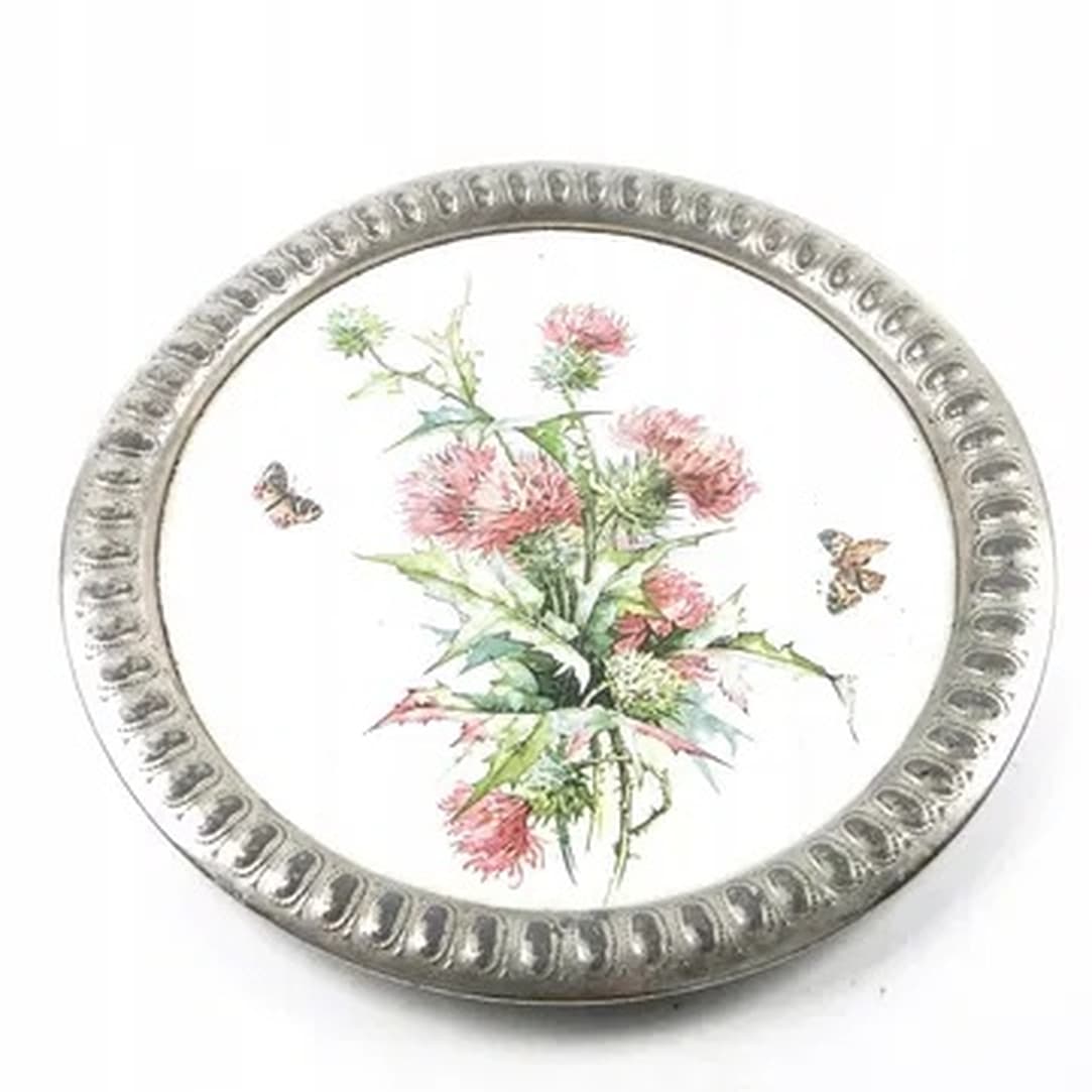 Art Nouveau tray, silver-plated brass, white porcelain, Austria, early 20th c. - 175203