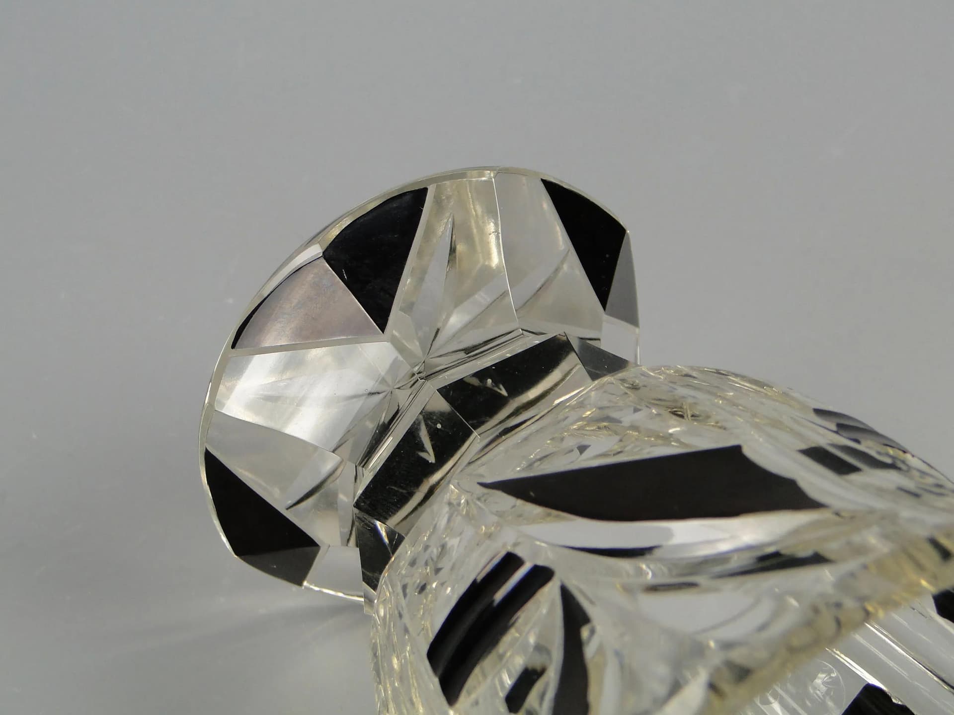 Vase Art Deco, transparent crystal, by K. Palda, Czech Republic, 1930s - 11794