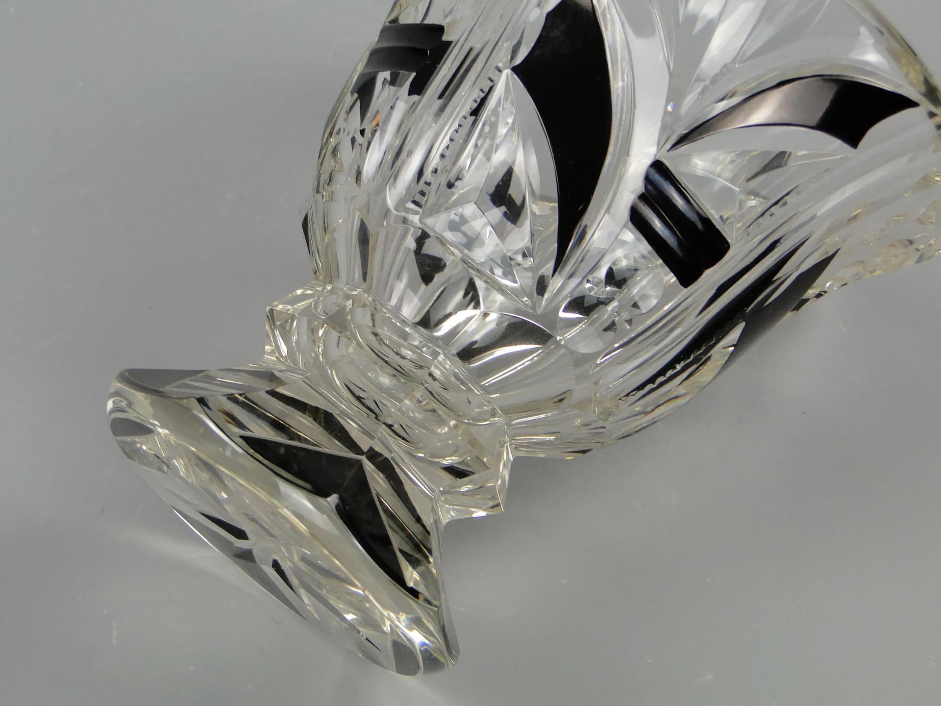 Vase Art Deco, transparent crystal, by K. Palda, Czech Republic, 1930s - 11796