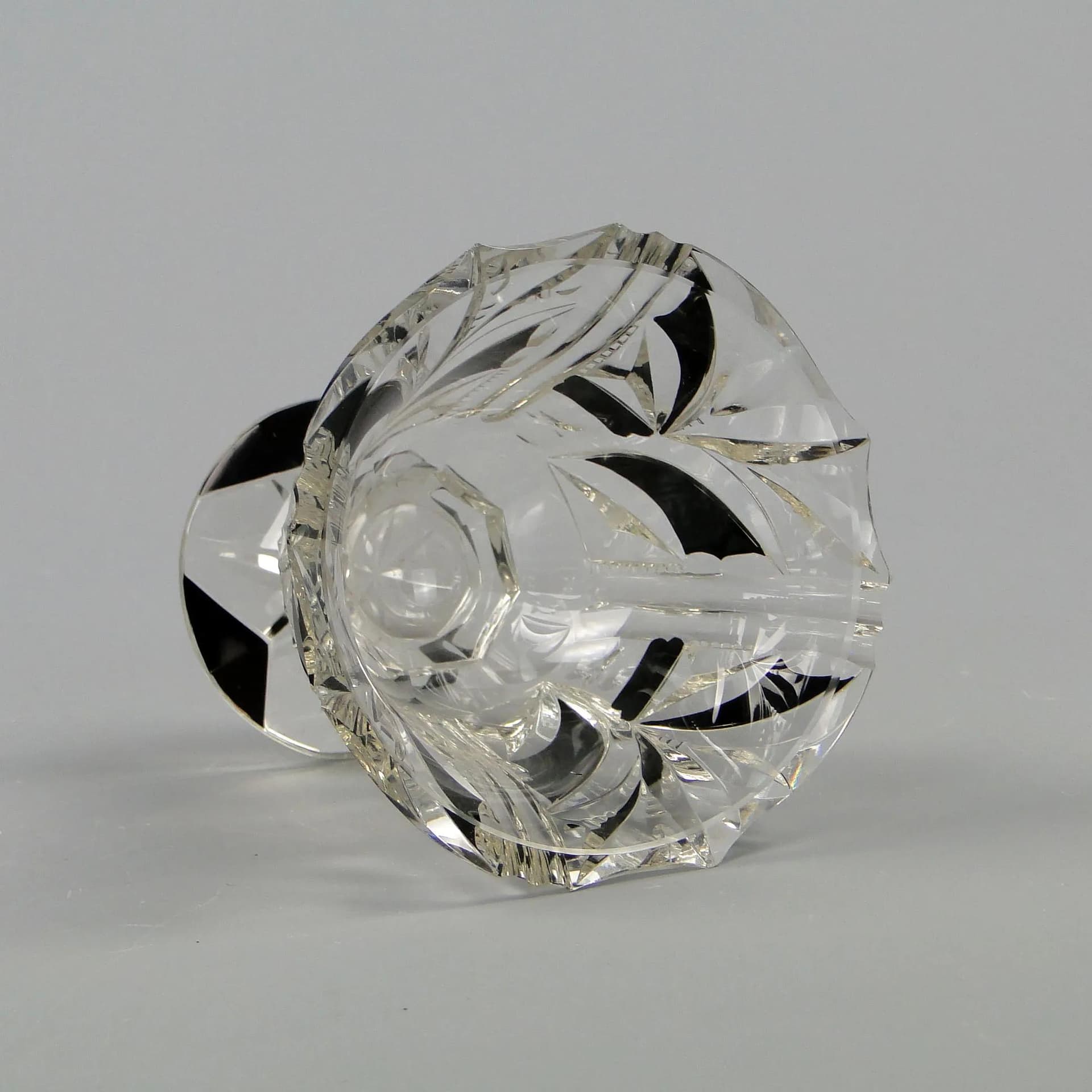 Vase Art Deco, transparent crystal, by K. Palda, Czech Republic, 1930s - 11793