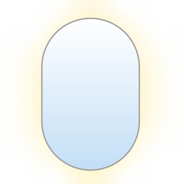 Oval mirror Tiny Border Pastille 80x40 cm, silver, warm light, Baltica - DIMENSION