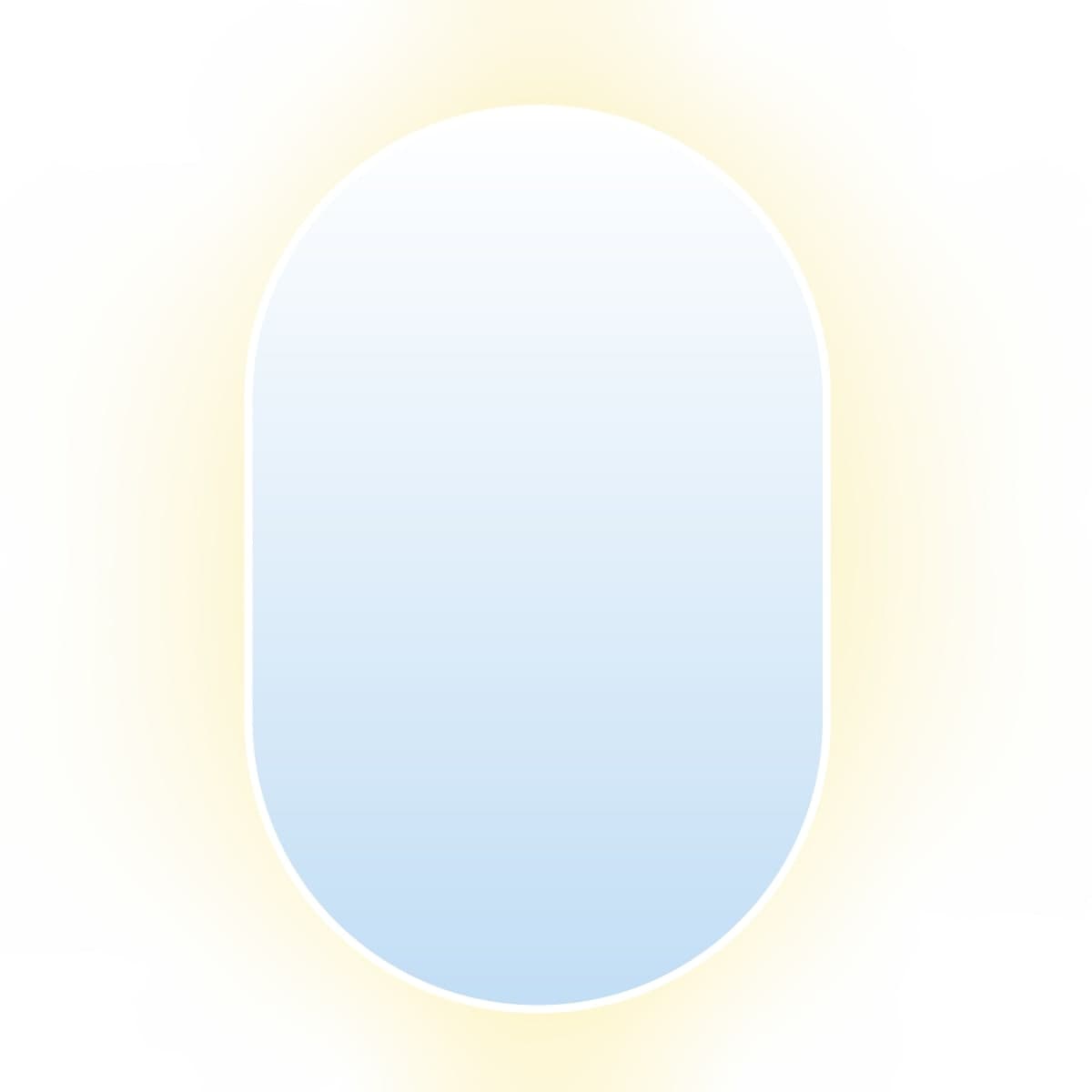 Oval mirror Tiny Border Pastille 90x60 cm, white, neutral light, Baltica
