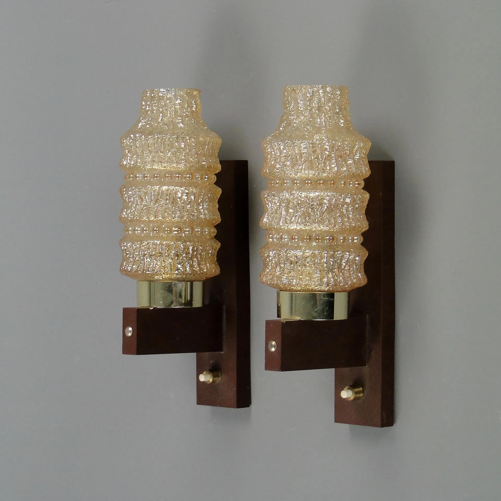 Brązowe modernistyczne kinkiety ścienne, Niemcy, lata 60. - 11783